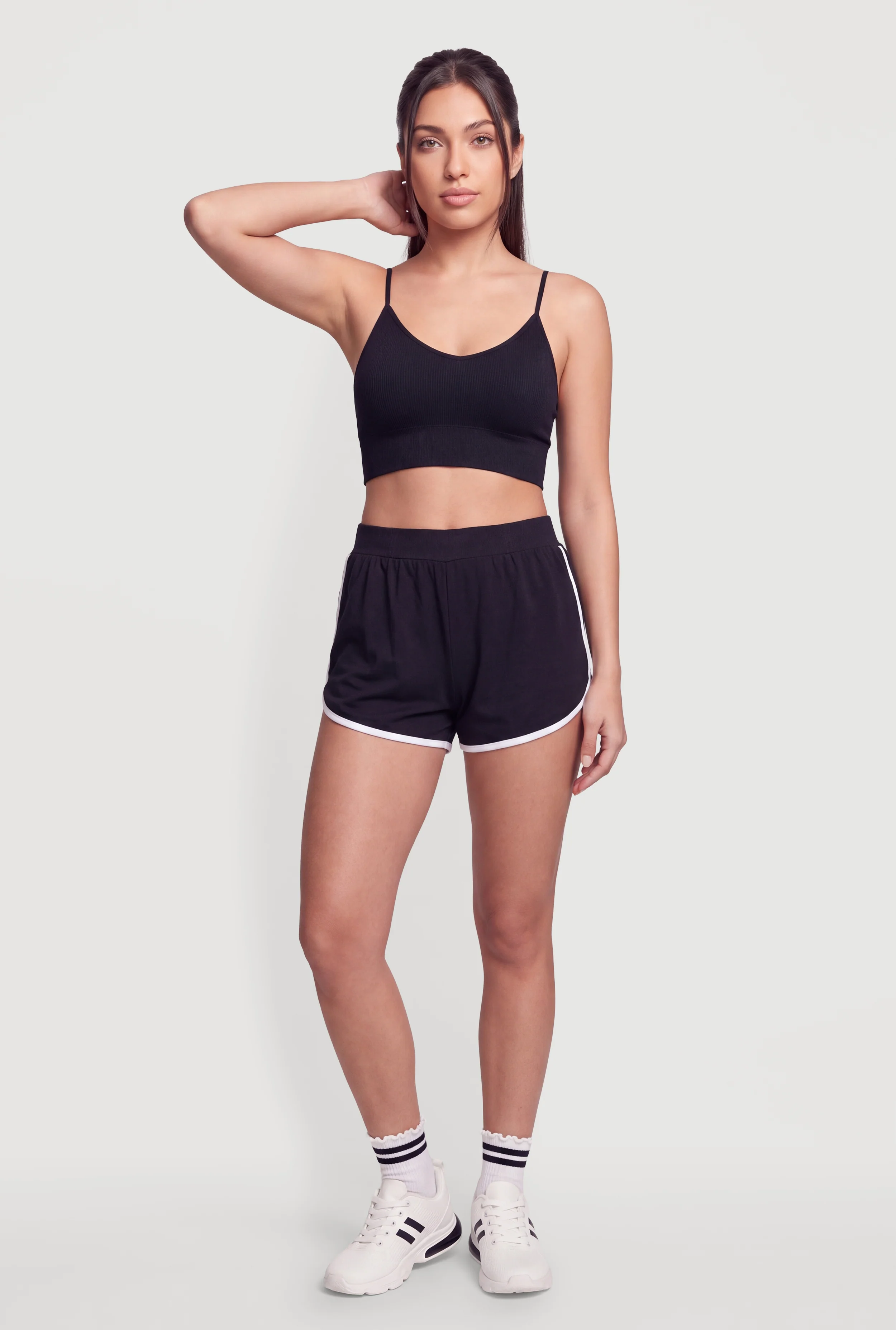 Seamless Compression Rib Padded Shelf Bra Crop Top