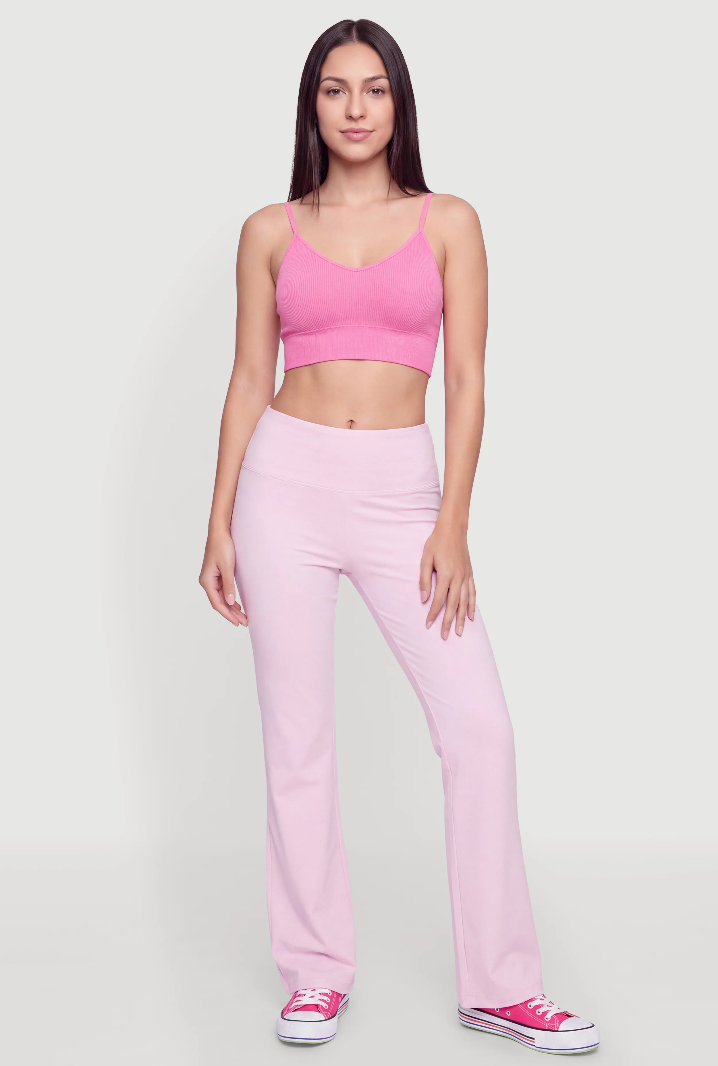 Seamless Compression Rib Padded Shelf Bra Crop Top