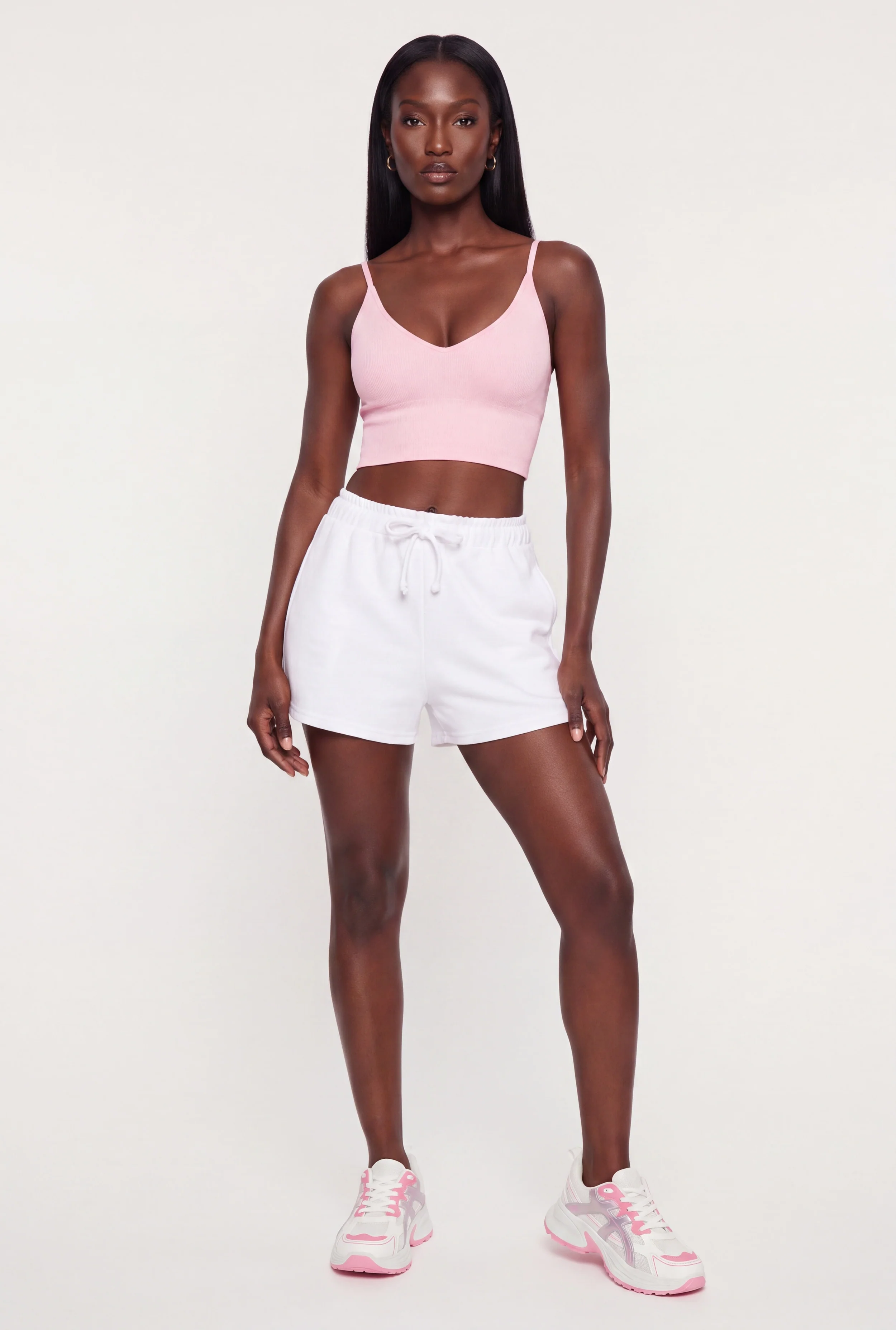 Compression Rib V-Neck Cropped Cami