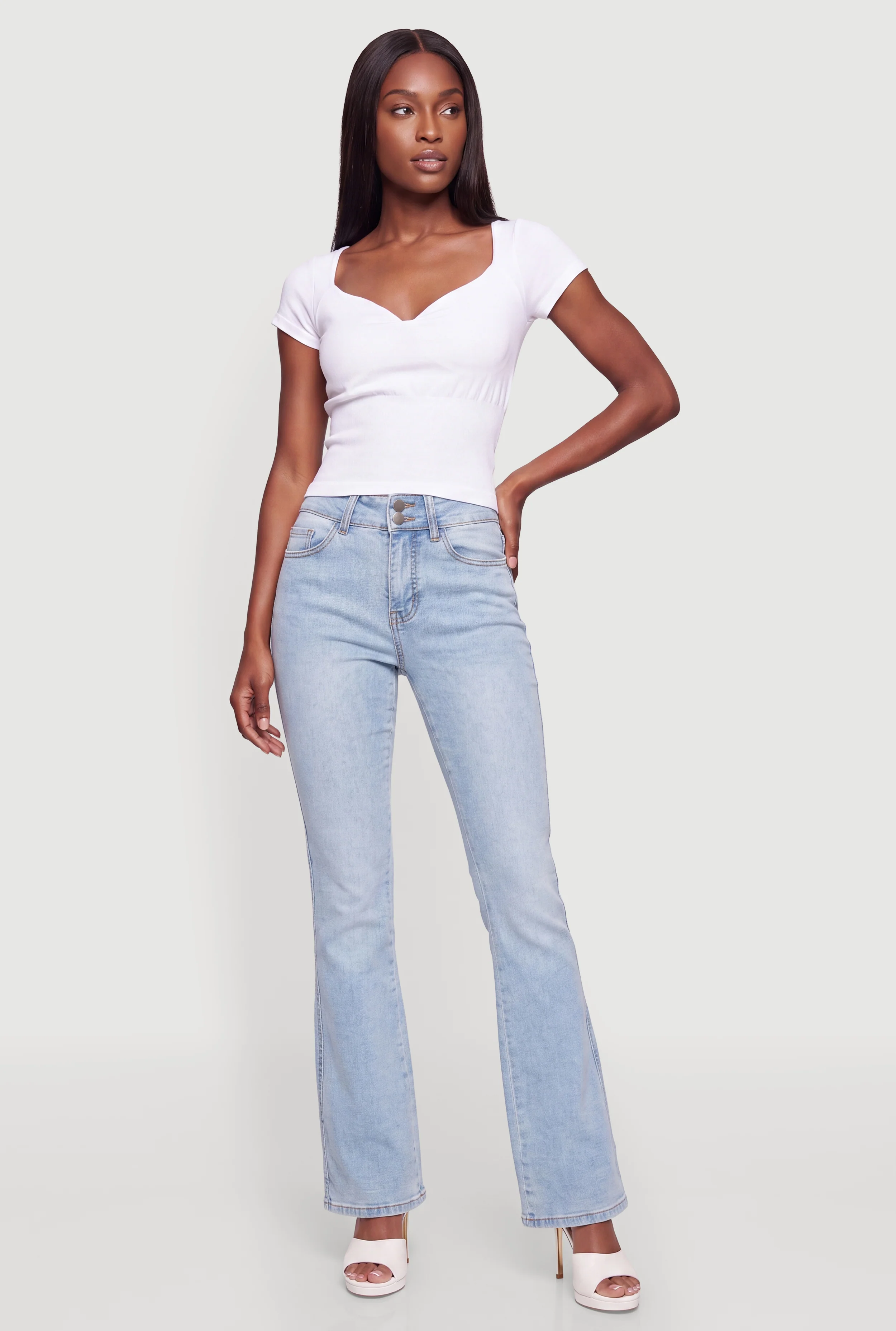Short Sleeve Molded Cup Shelf Bra Insert Tee