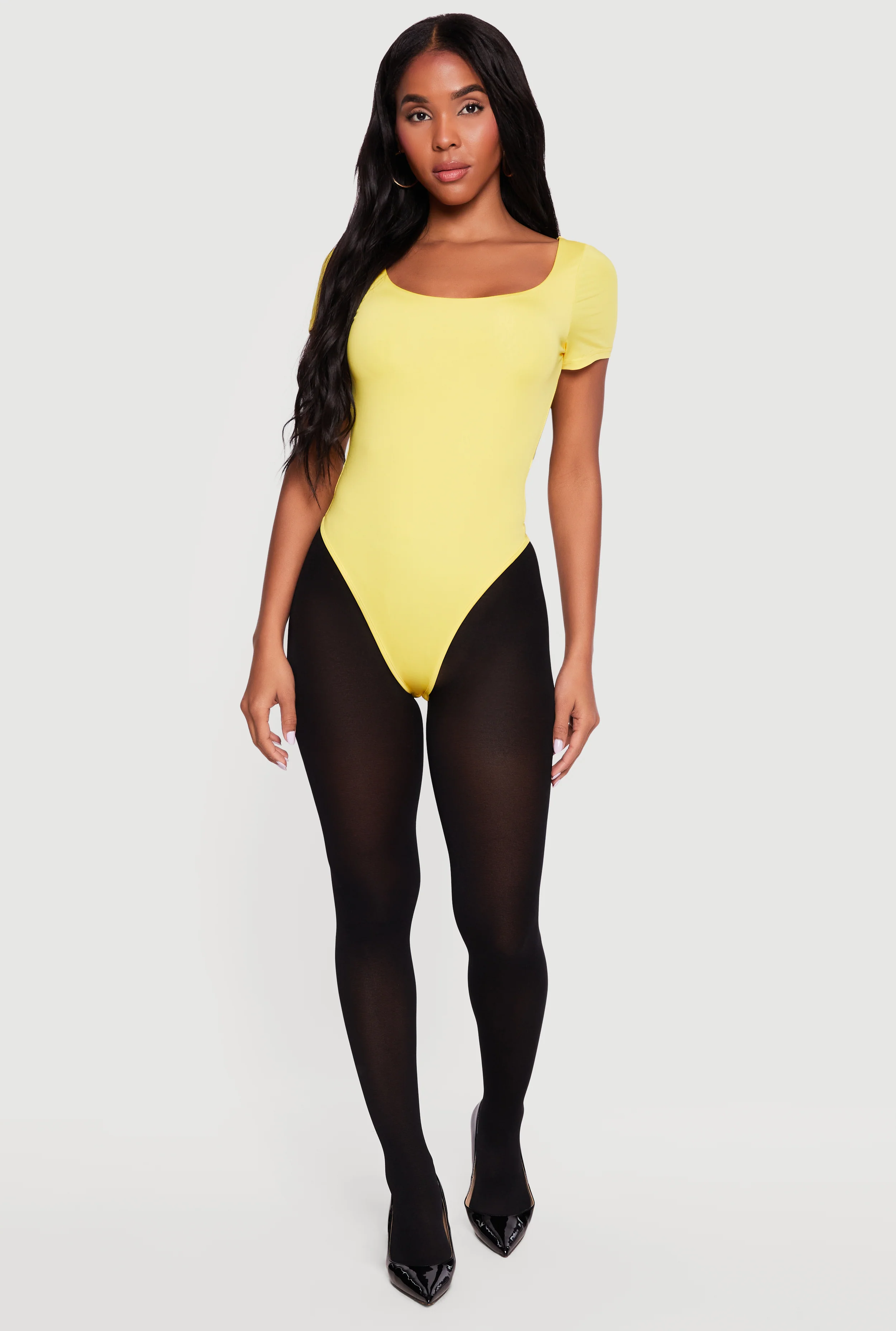 Scoop Neck Short Sleeve Bodysuit