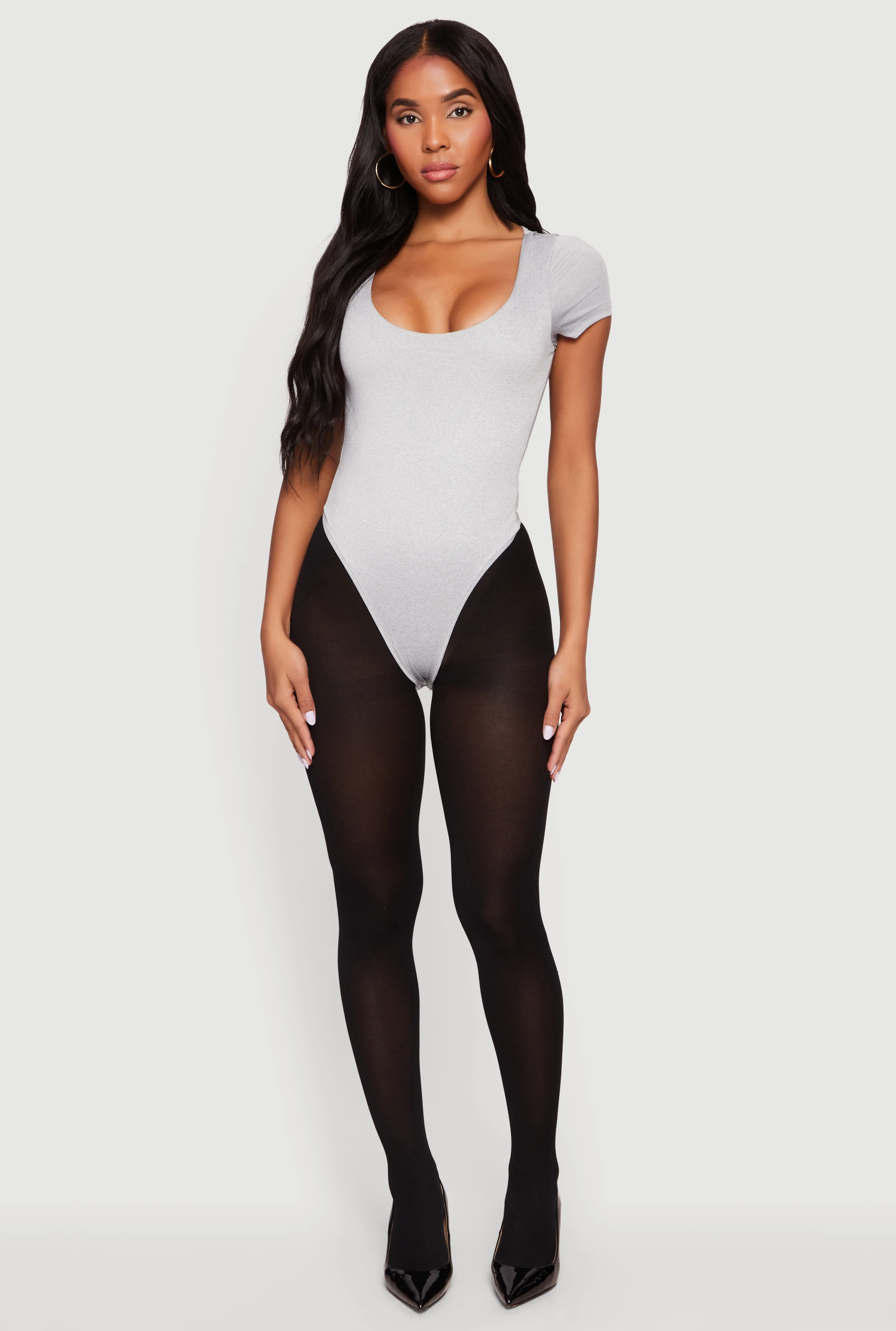 Short Sleeve Scoop Neck Bodysuit