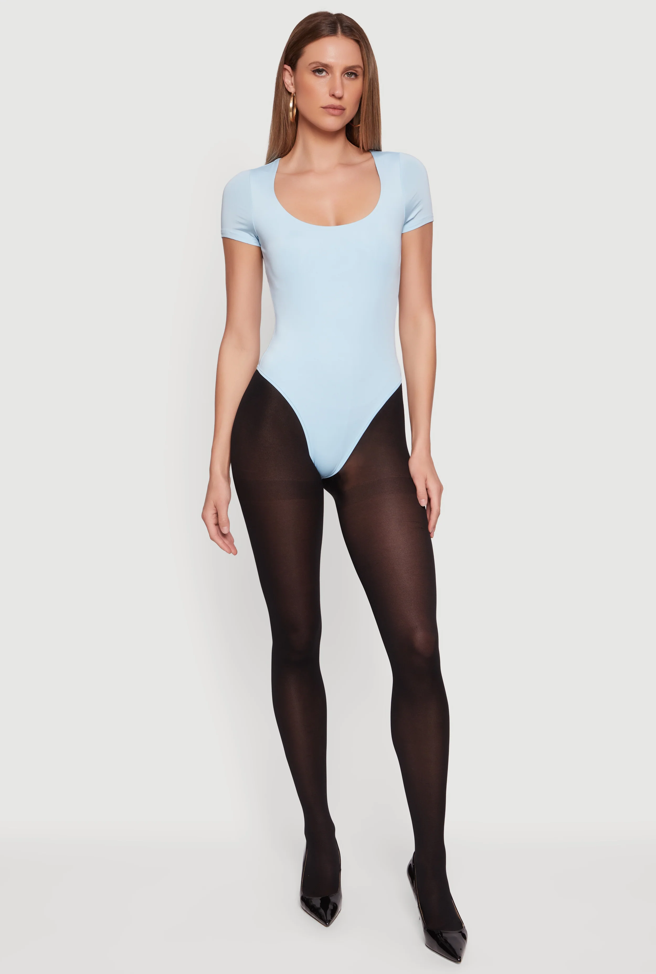 Short Sleeve Scoop Neck Bodysuit