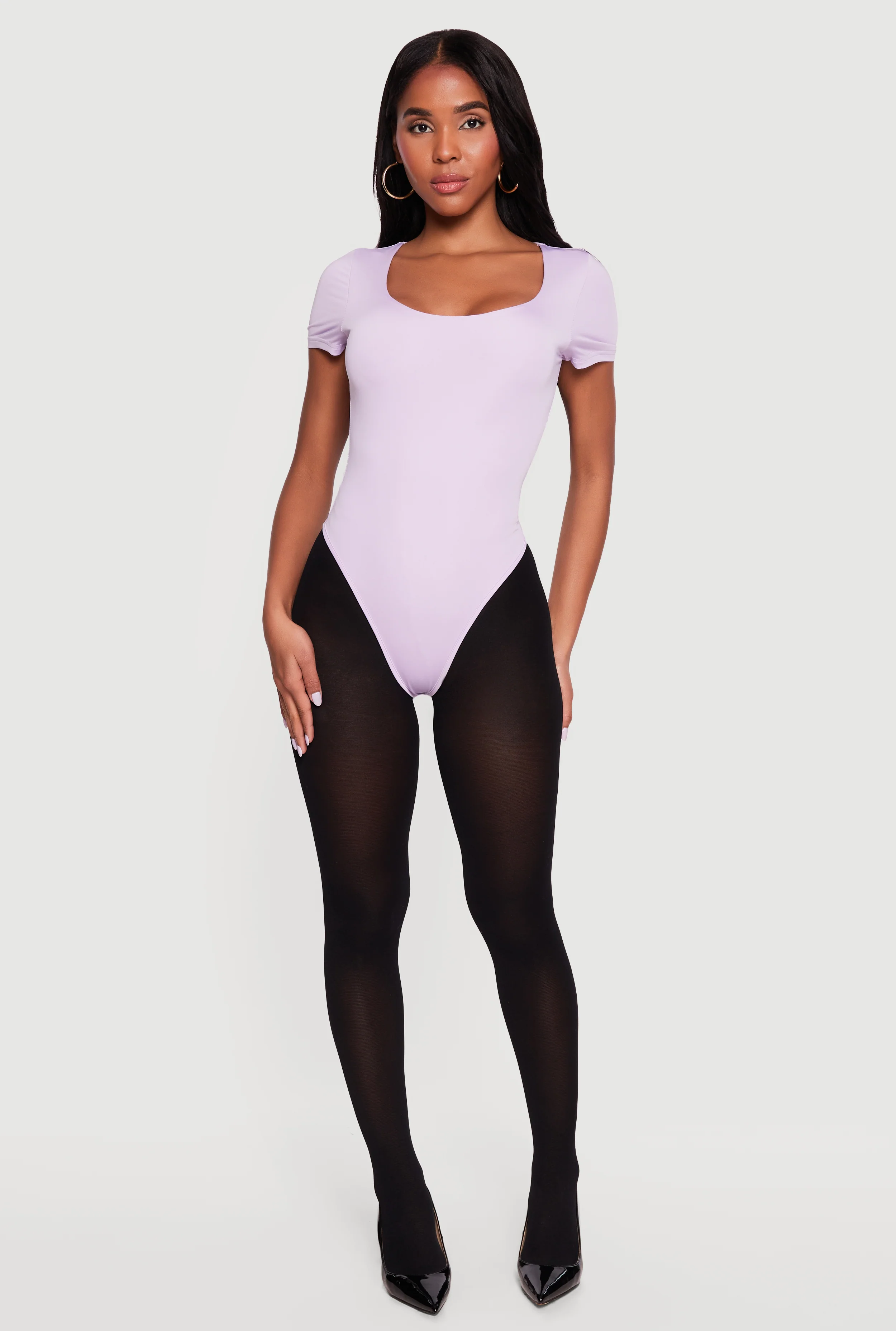 Short Sleeve Scoop Neck Bodysuit