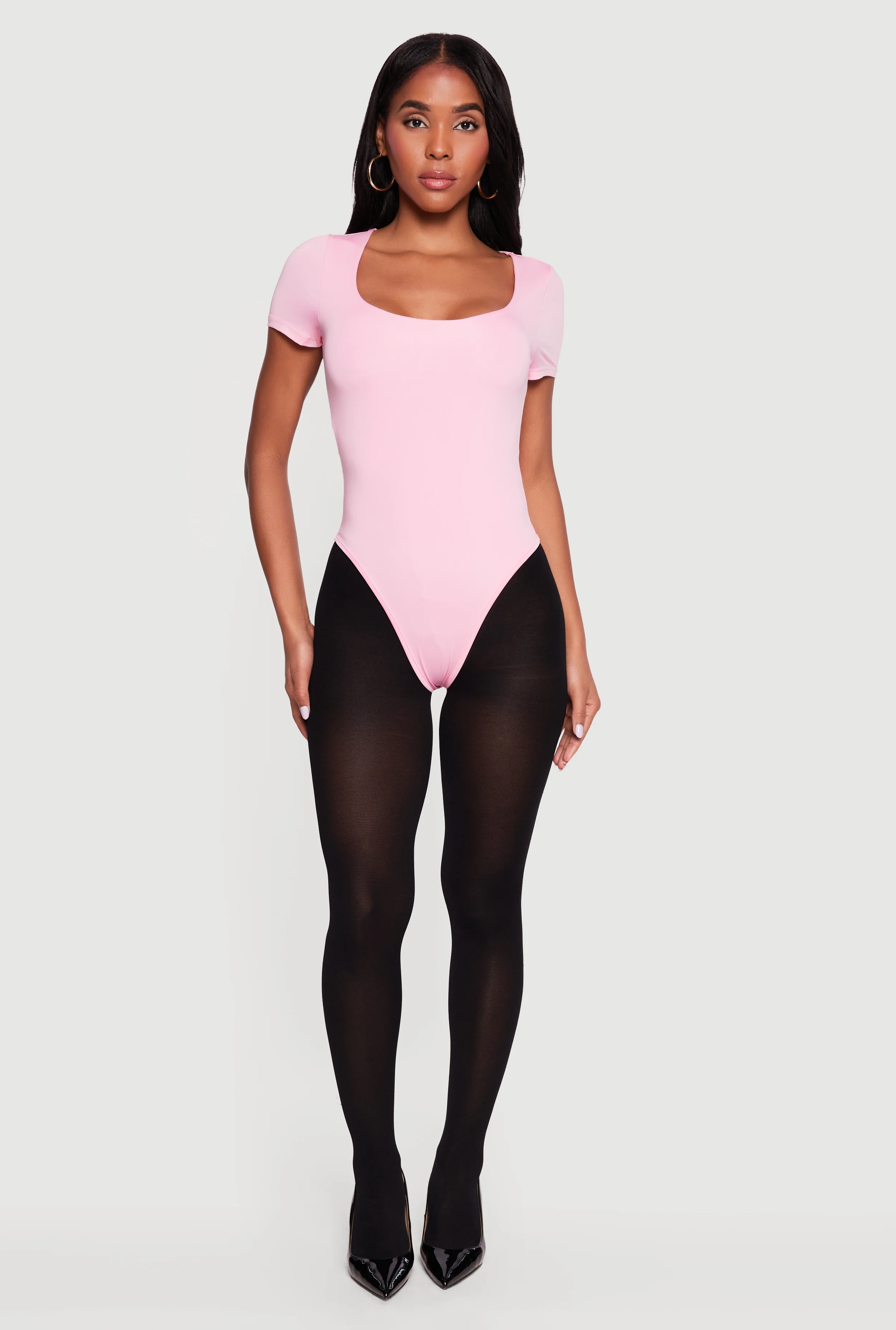 Short Sleeve Scoop Neck Bodysuit