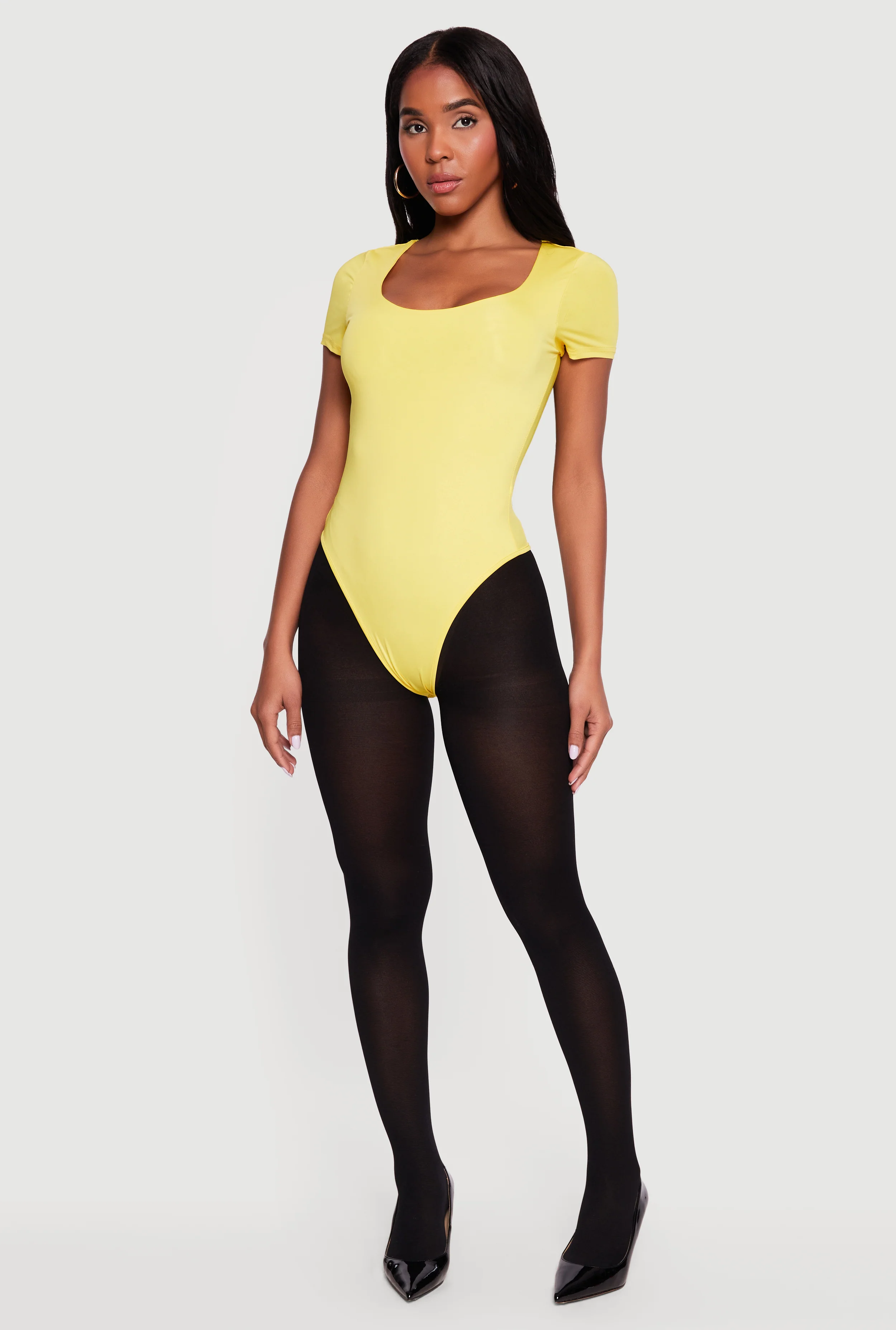 Short Sleeve Scoop Neck Bodysuit