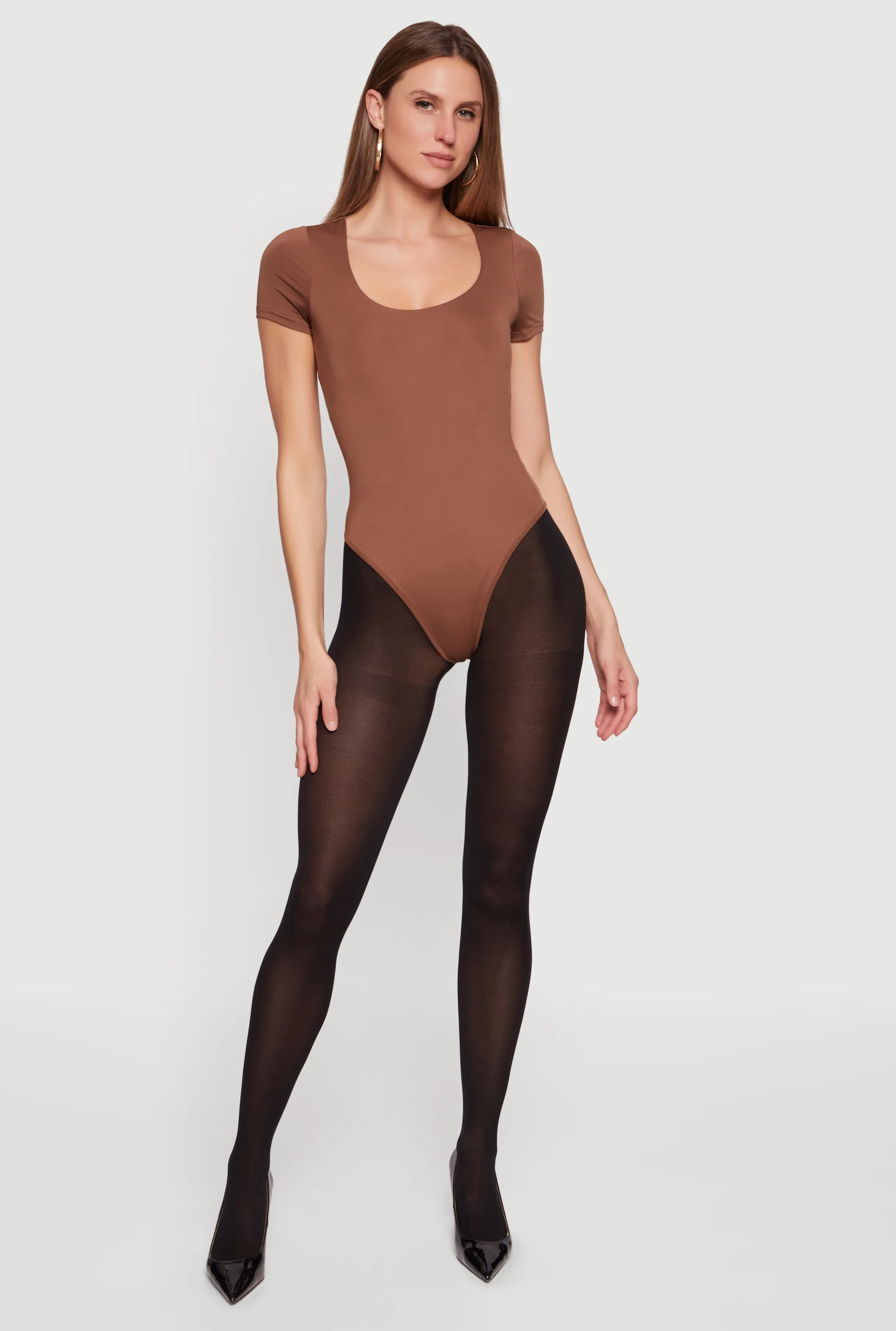 Short Sleeve Scoop Neck Bodysuit