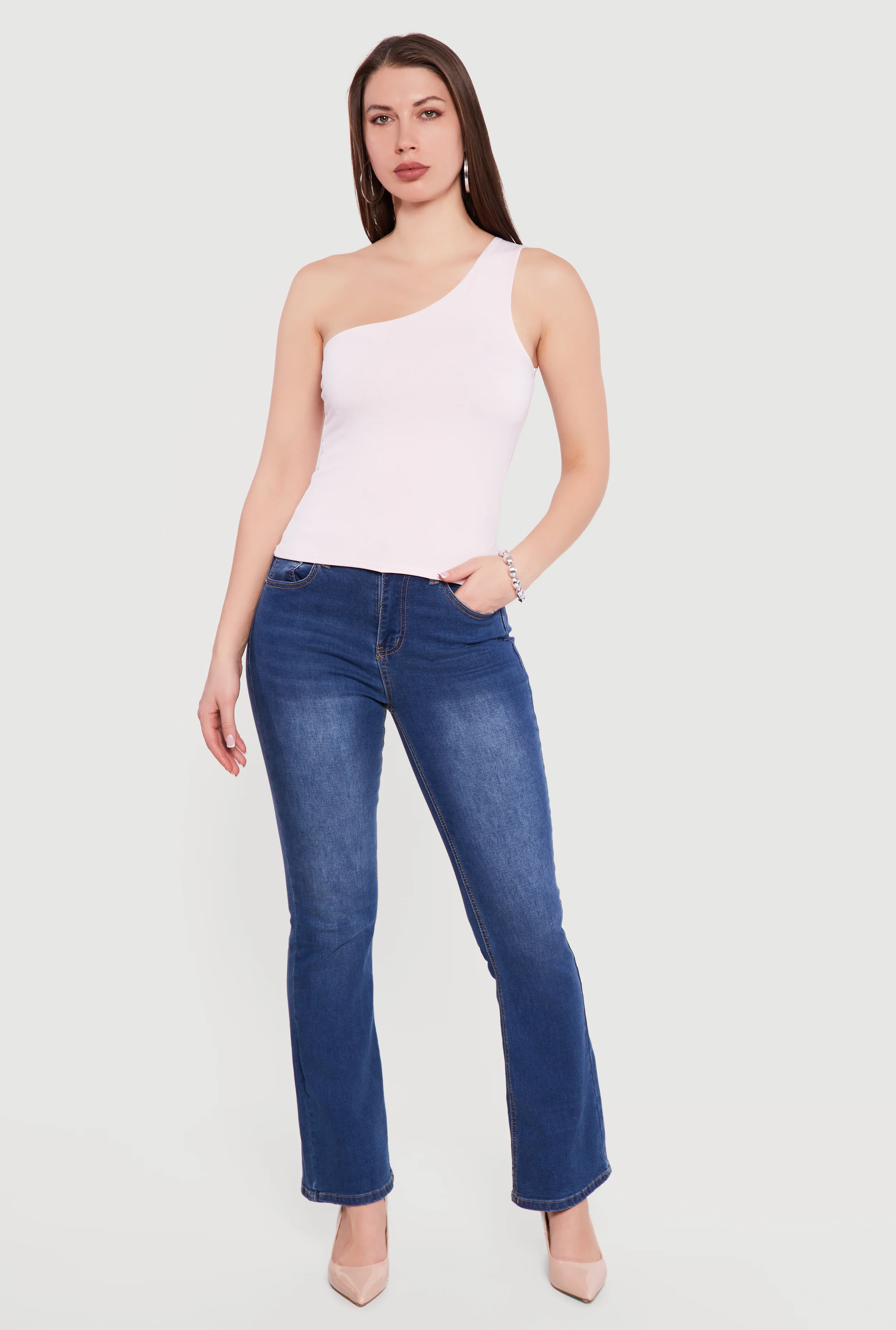Double Layered One Shoulder Blouse