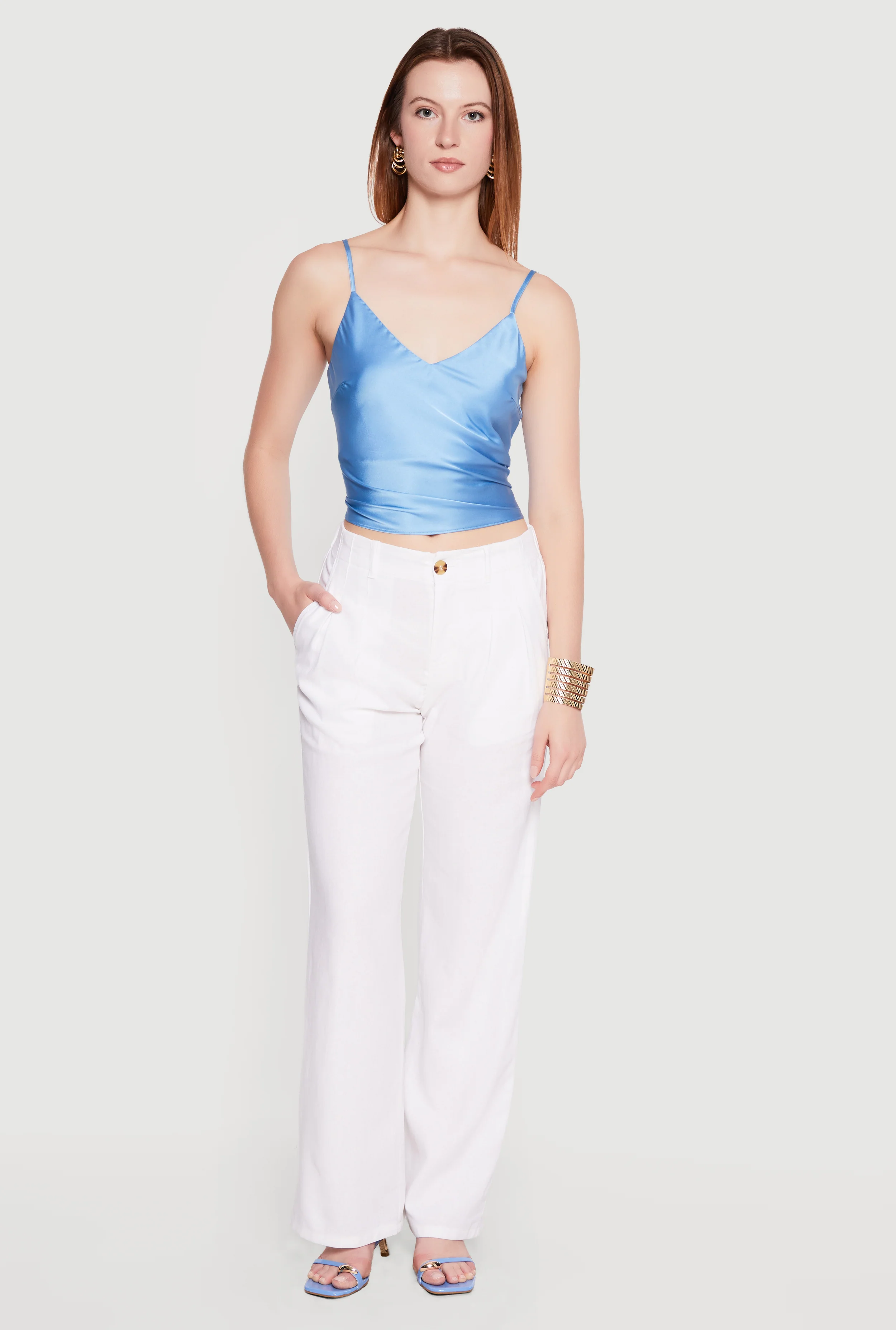 Linen Pleated Wide Leg Pants