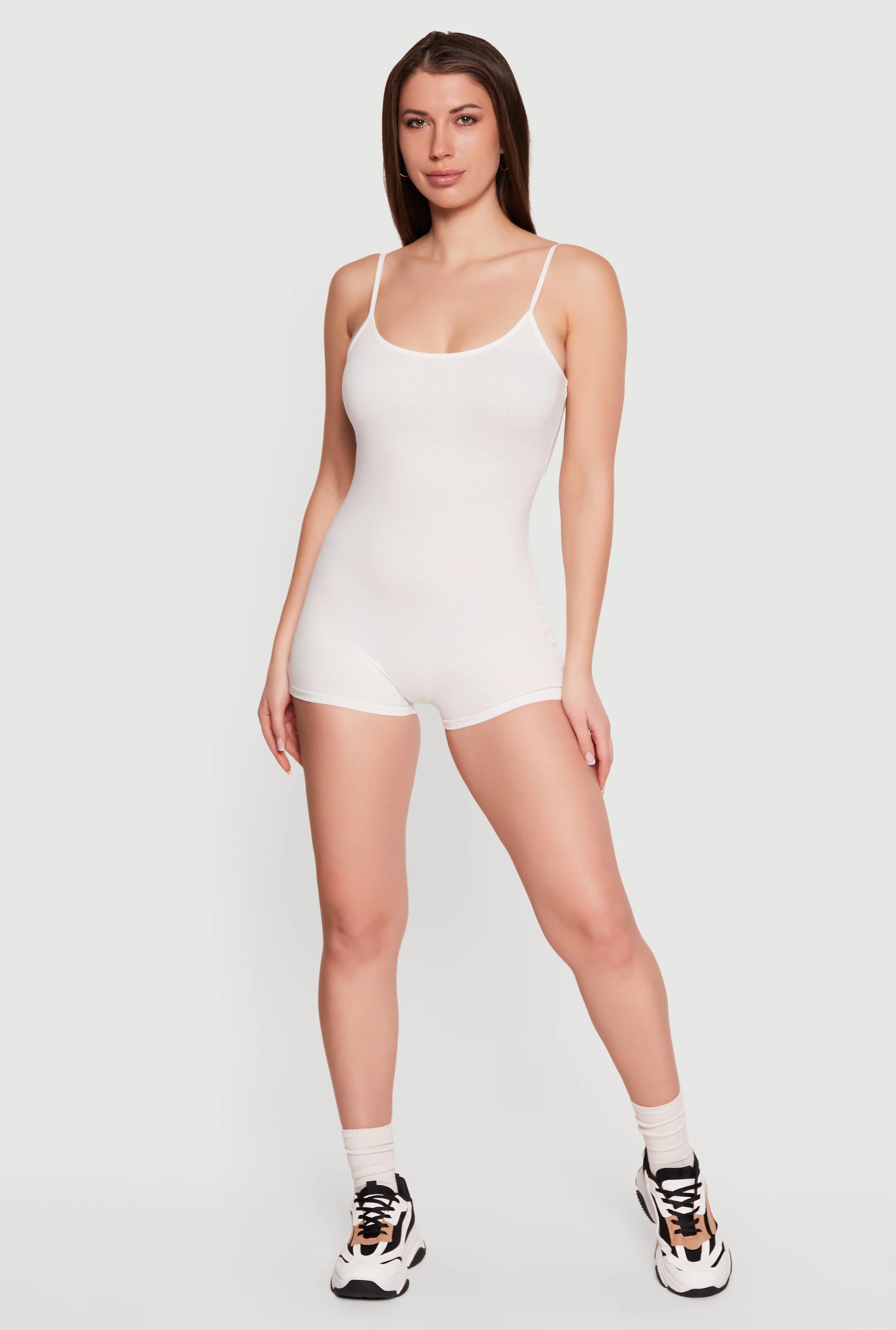 Scoop Neck Cami Biker Romper