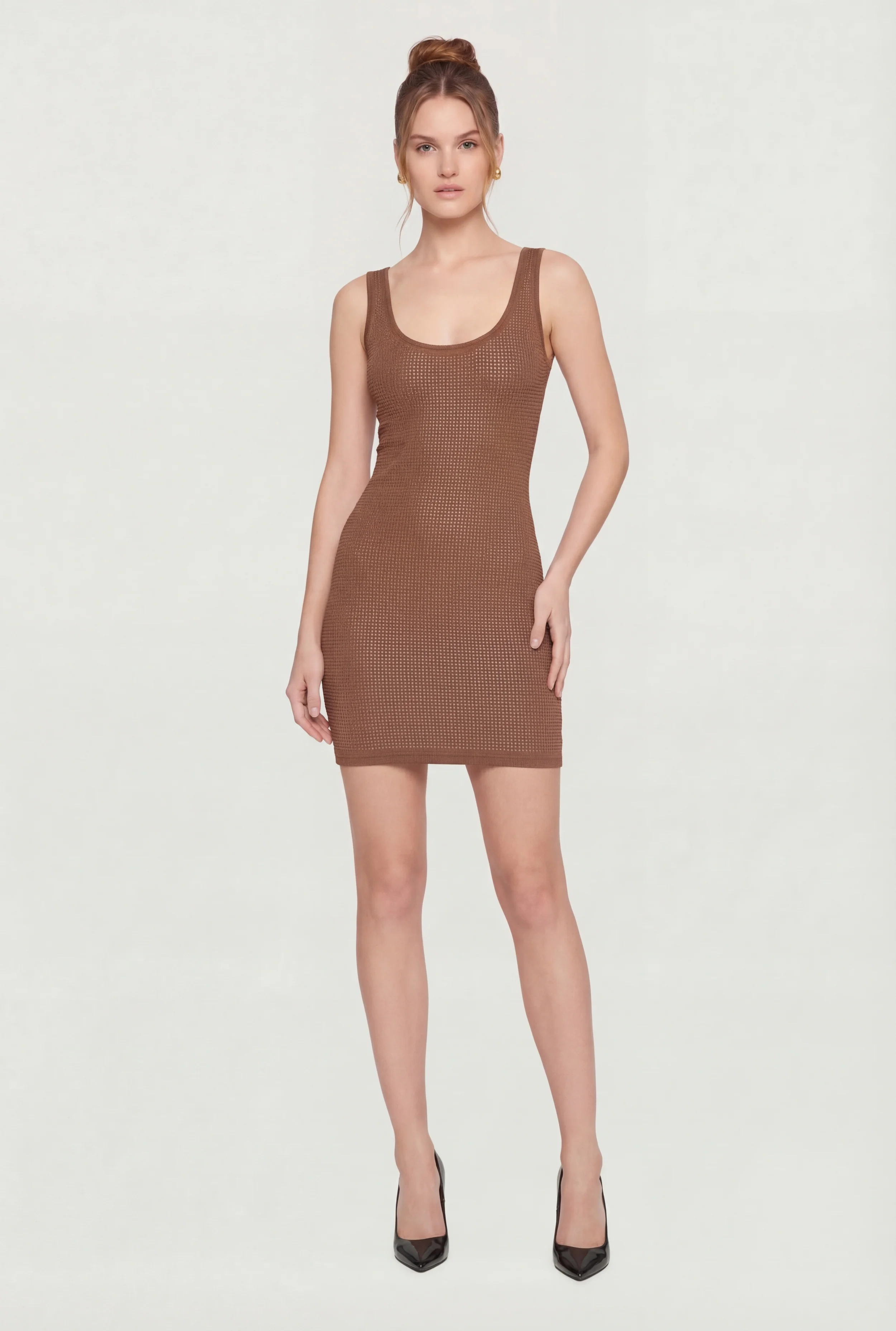 Rhinestone Studded Tank Mini Dress