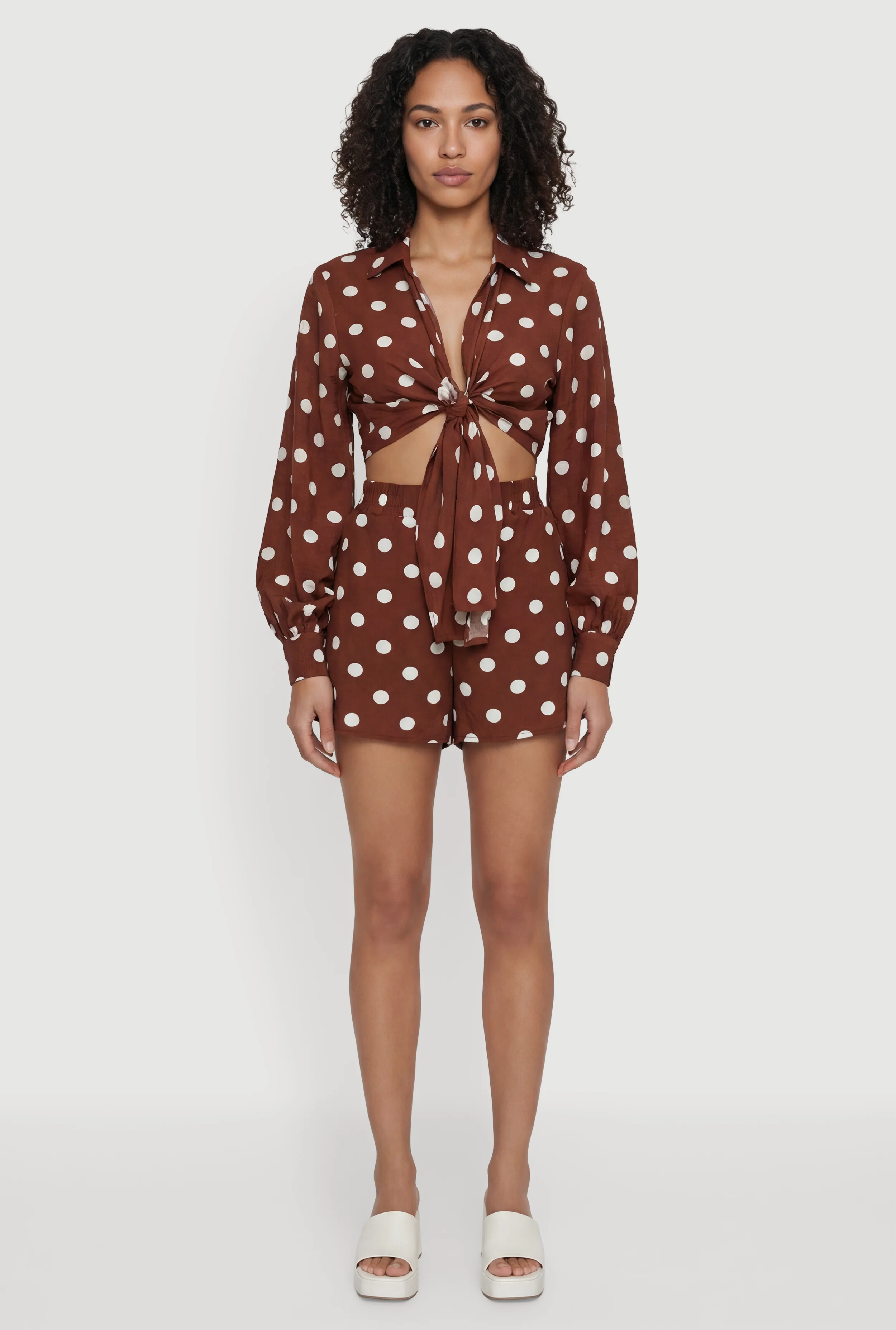 High Waisted Polka Dot Shorts with Pockets