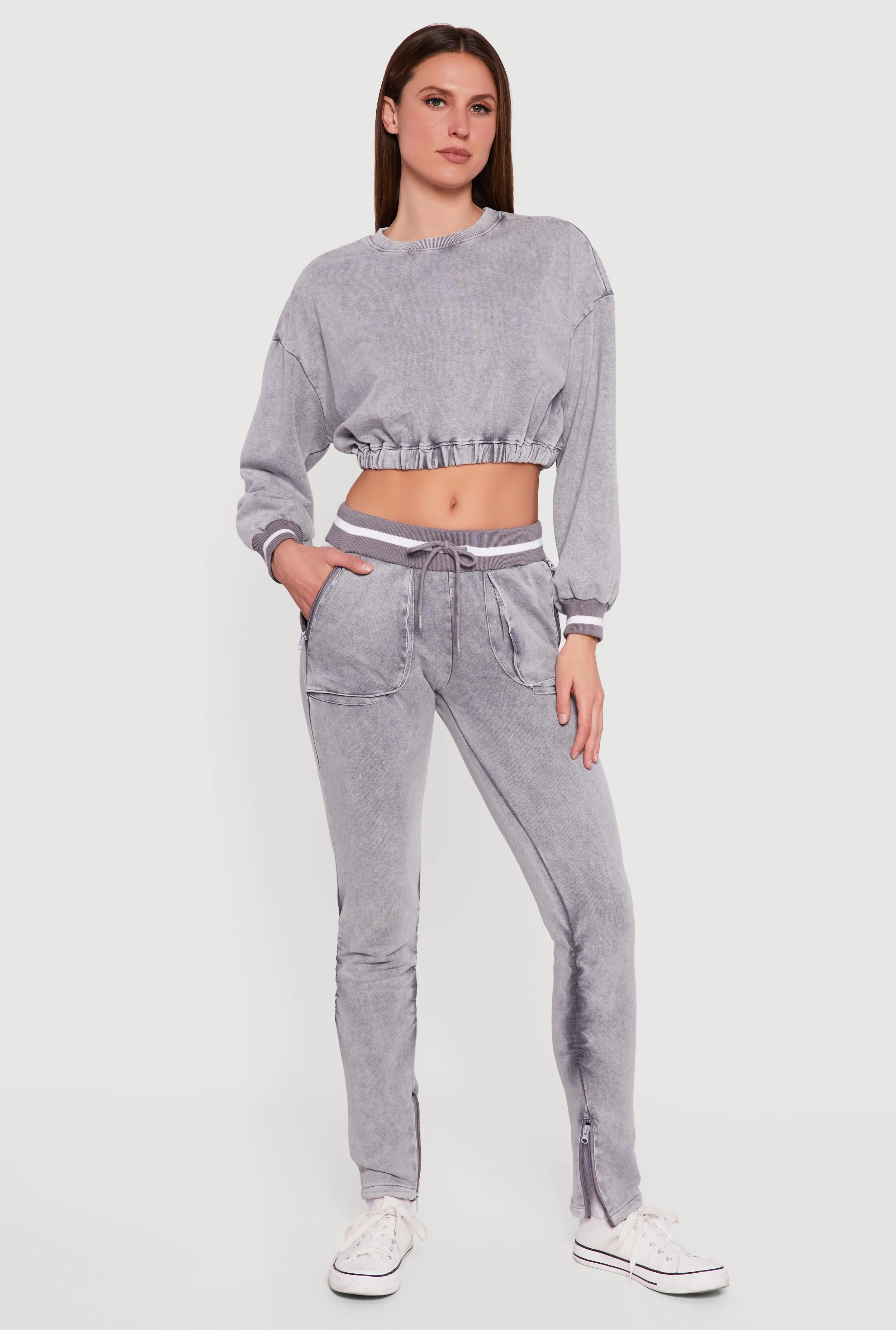 Drawstring Waist Ruched Skinny Leg Pants