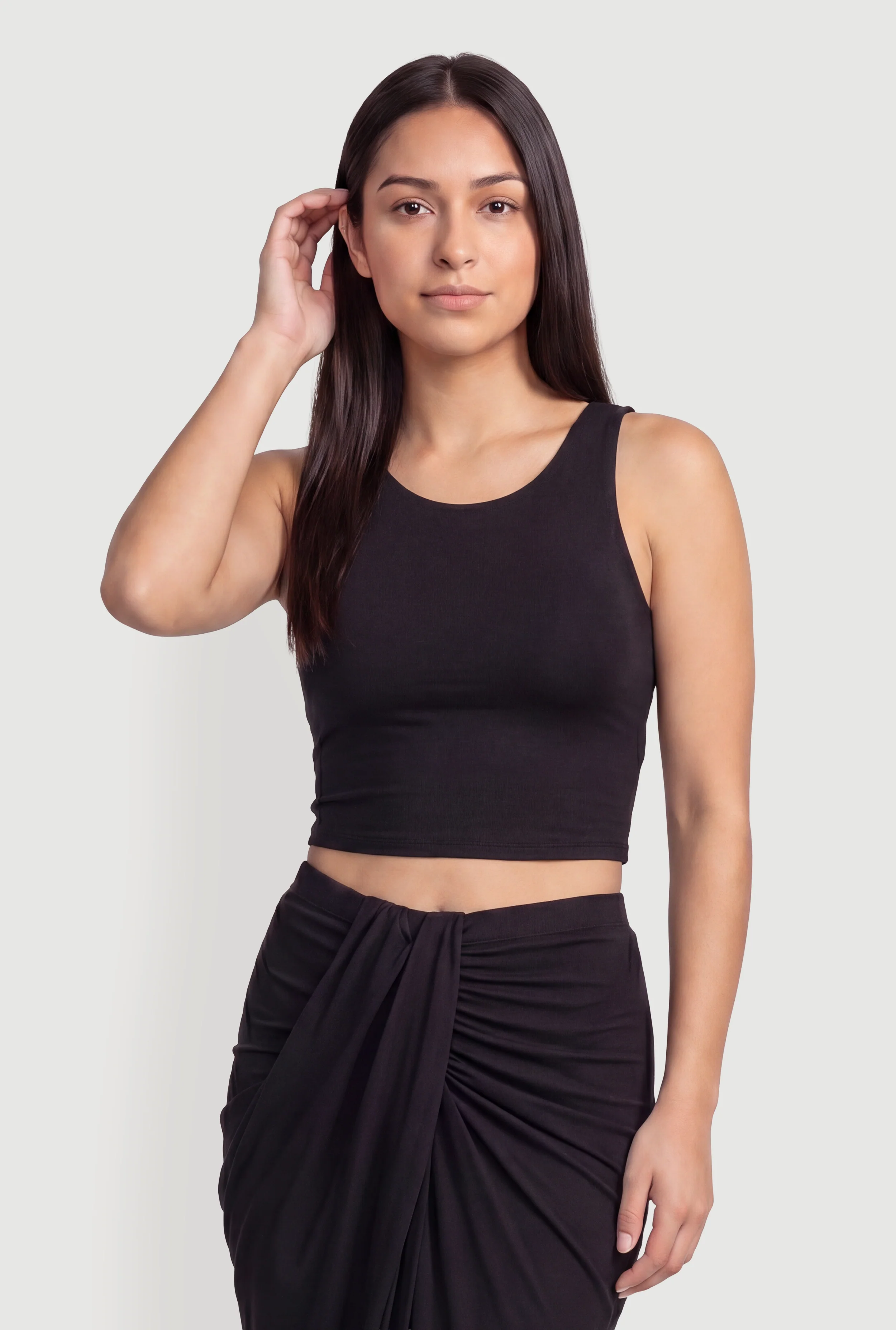 Solid Cropped Tank Top