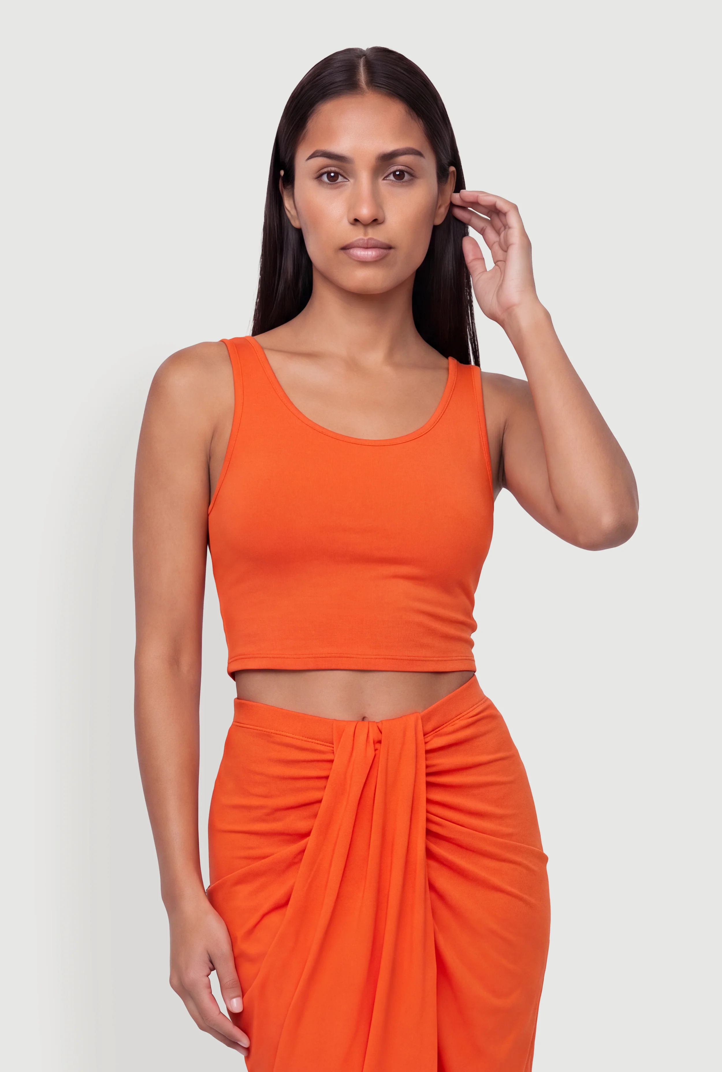 Solid Cropped Tank Top