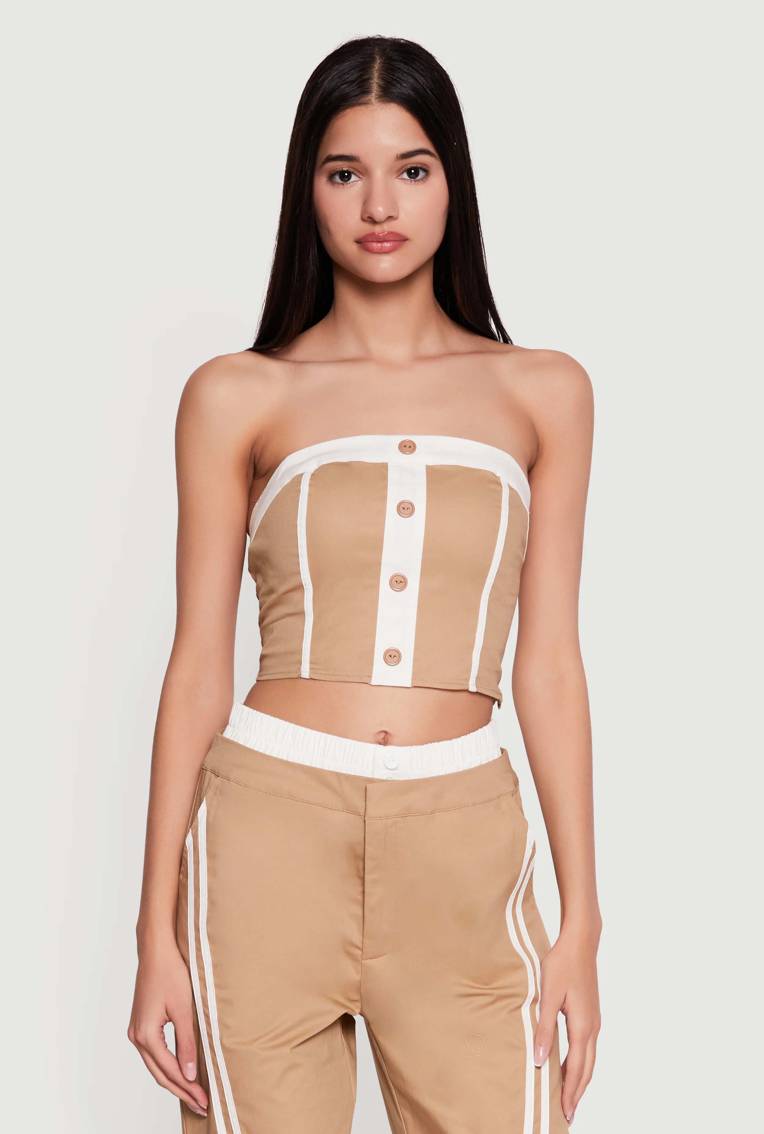 Corset Detail Cropped Tube Top