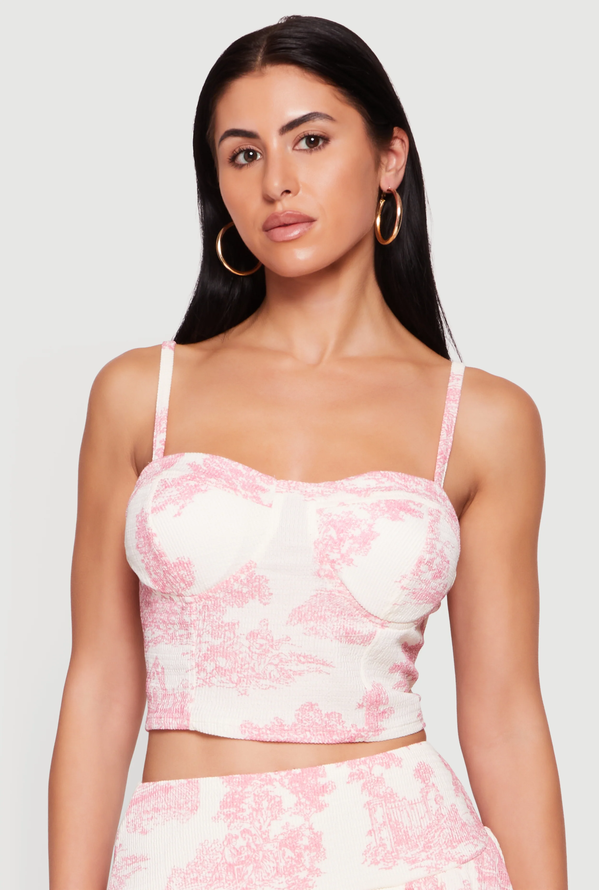 Toile de Jouy Bustier Crop Top