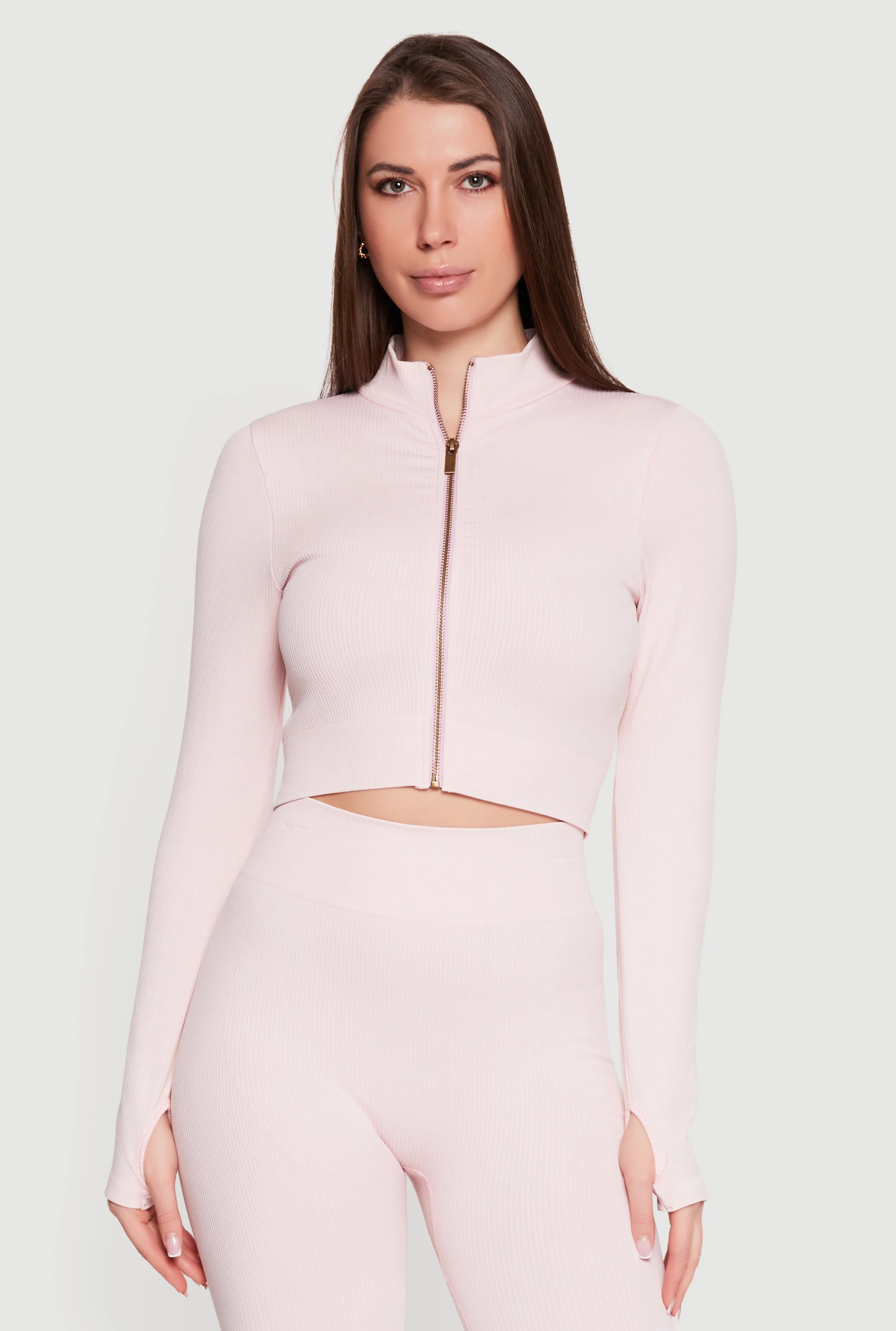 Compression Rib Seamless Cropped Active Jacket