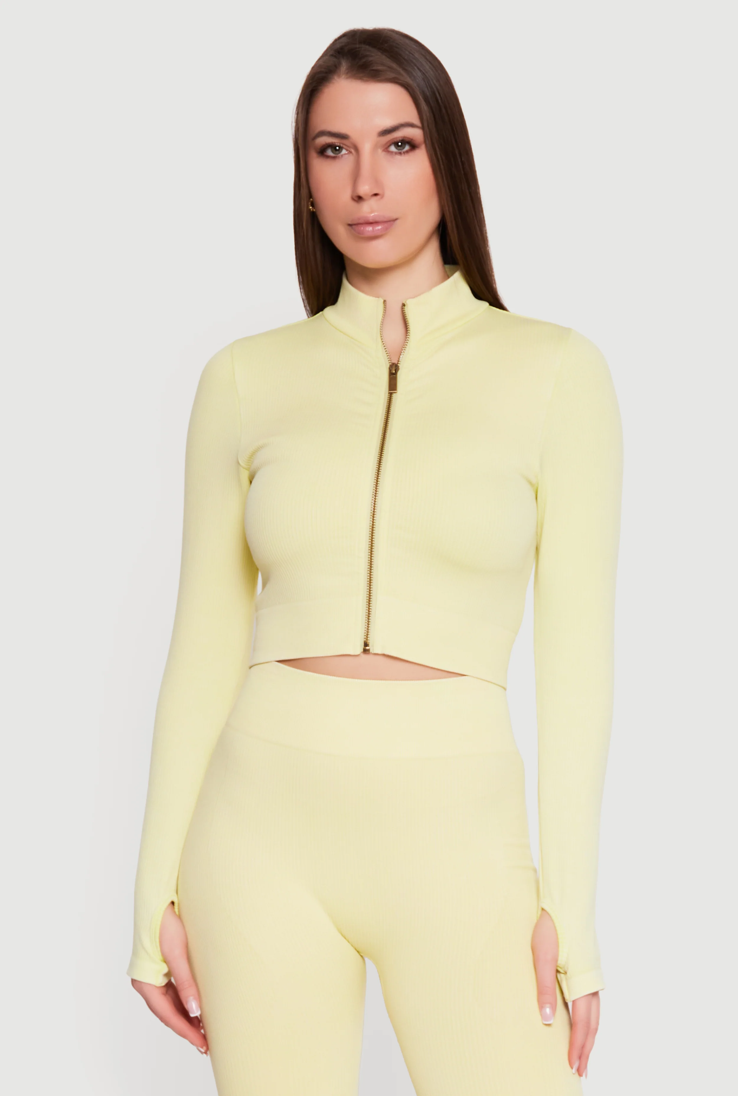 Compression Rib Seamless Cropped Active Jacket