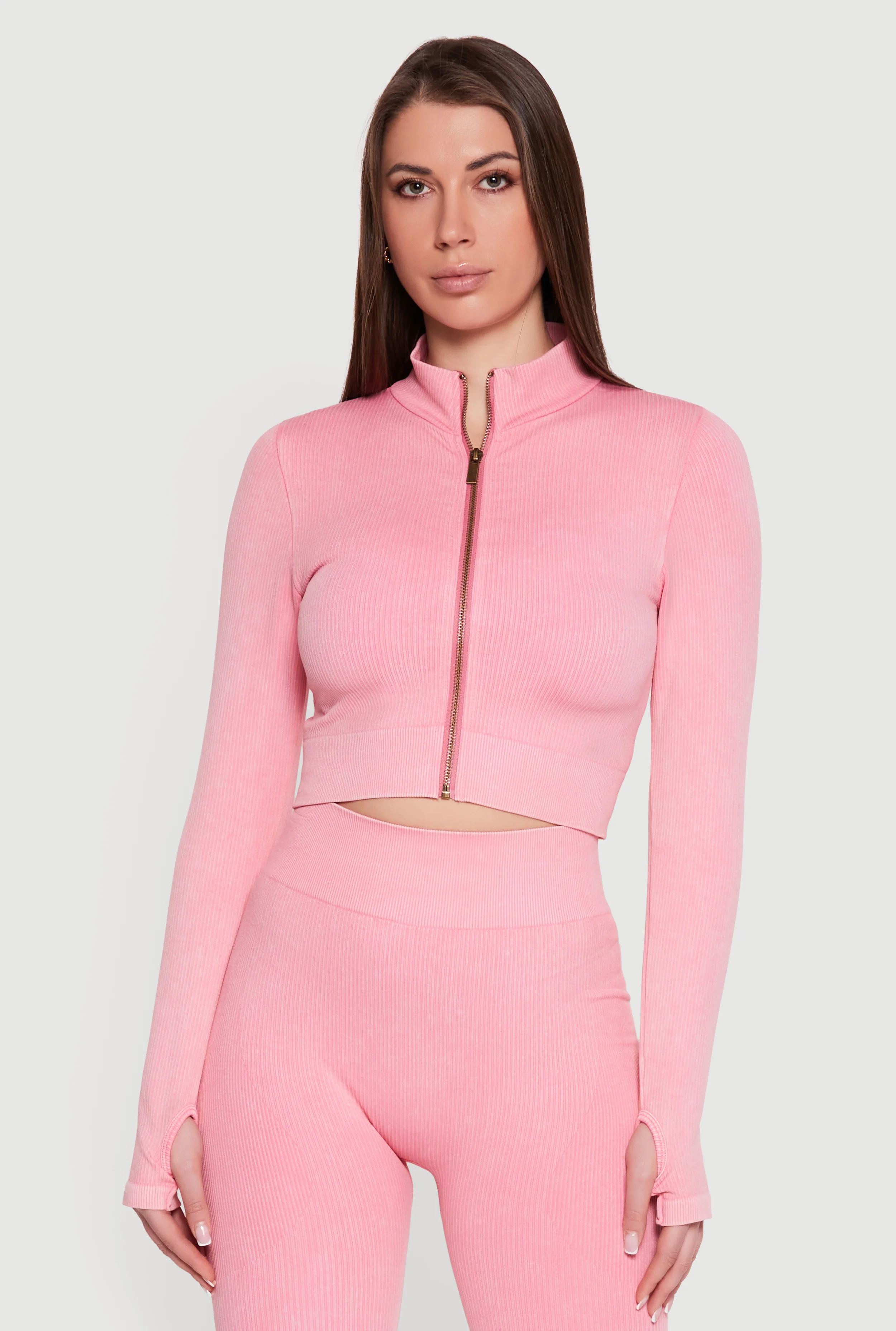 Compression Rib Seamless Cropped Active Jacket