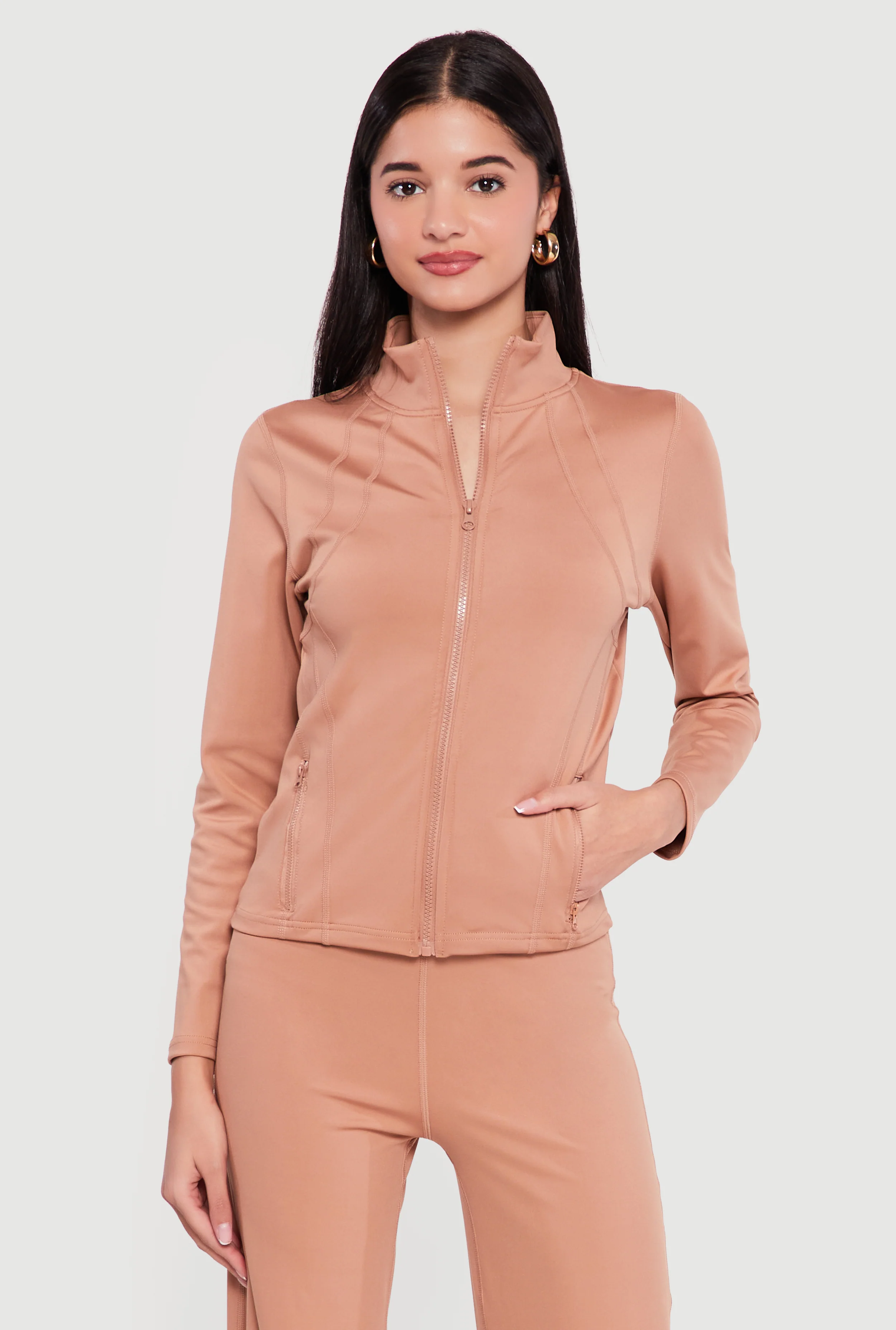Long Sleeve Zip Front Track Jacket