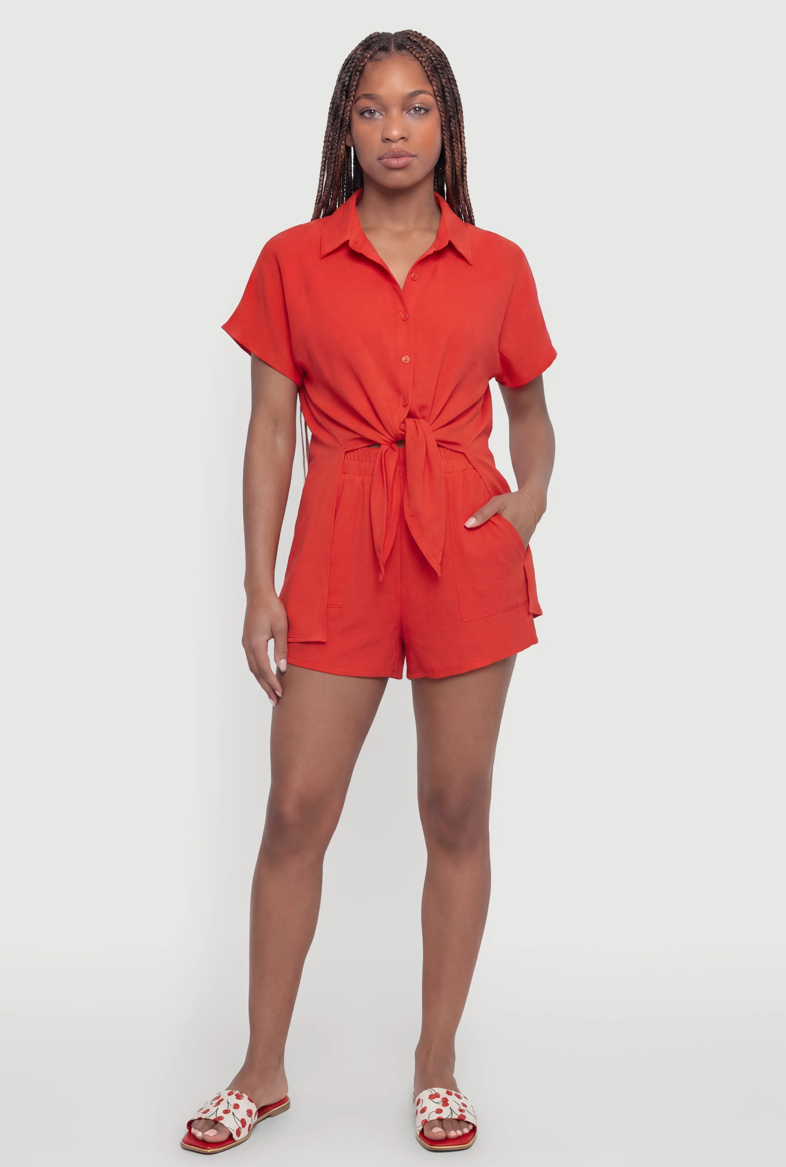 Crepe Knit High Waisted Shorts