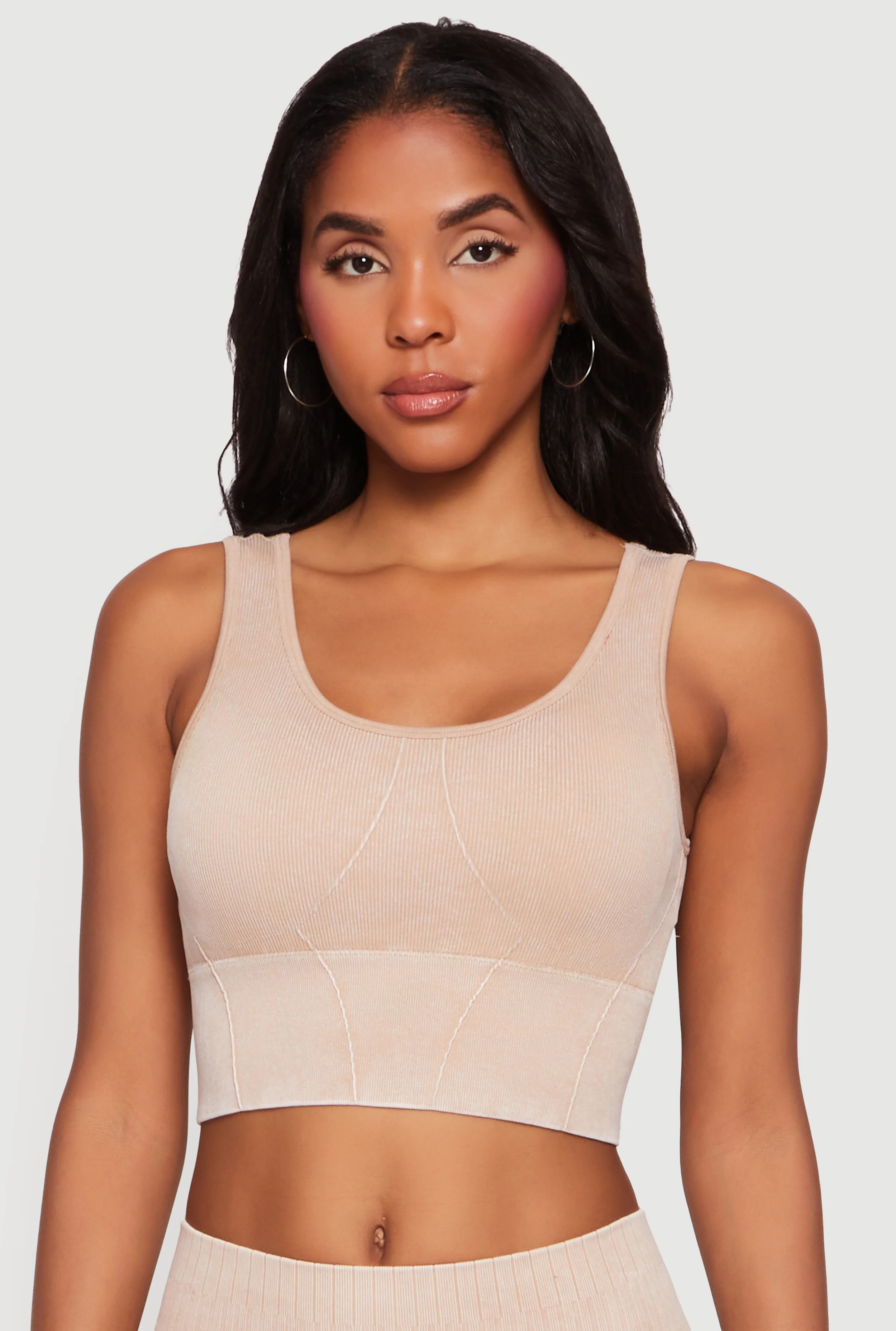 Acid Wash Seamless Cropped Tank Top