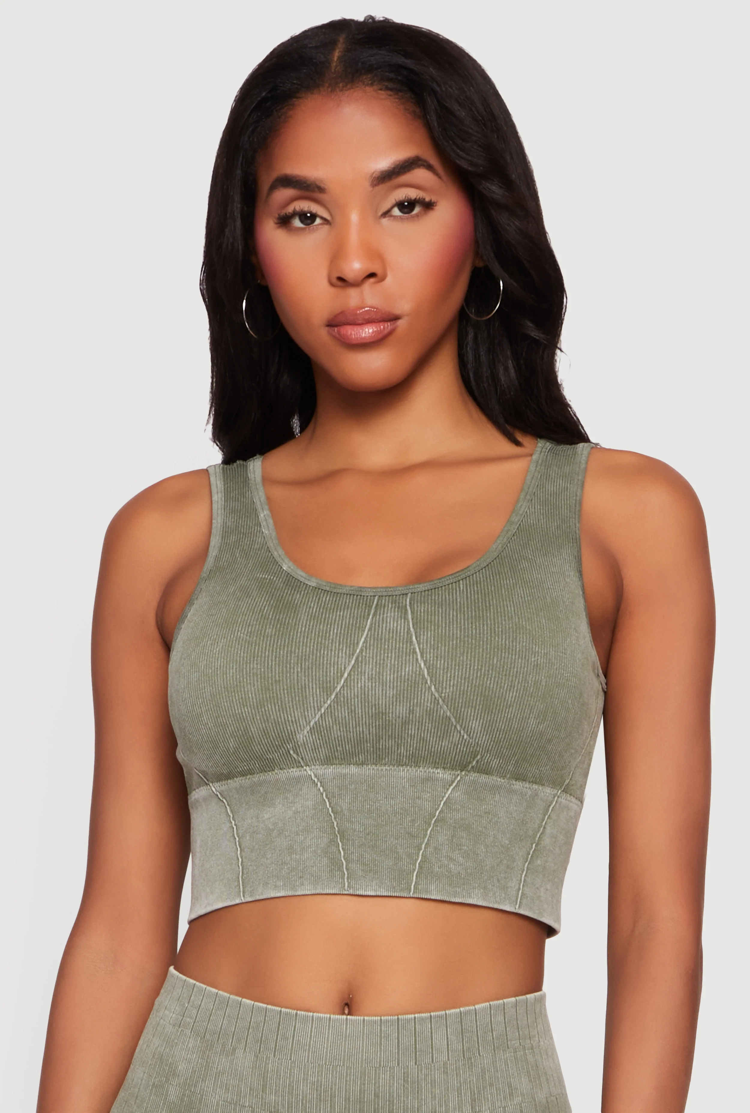 Acid Wash Seamless Cropped Tank Top