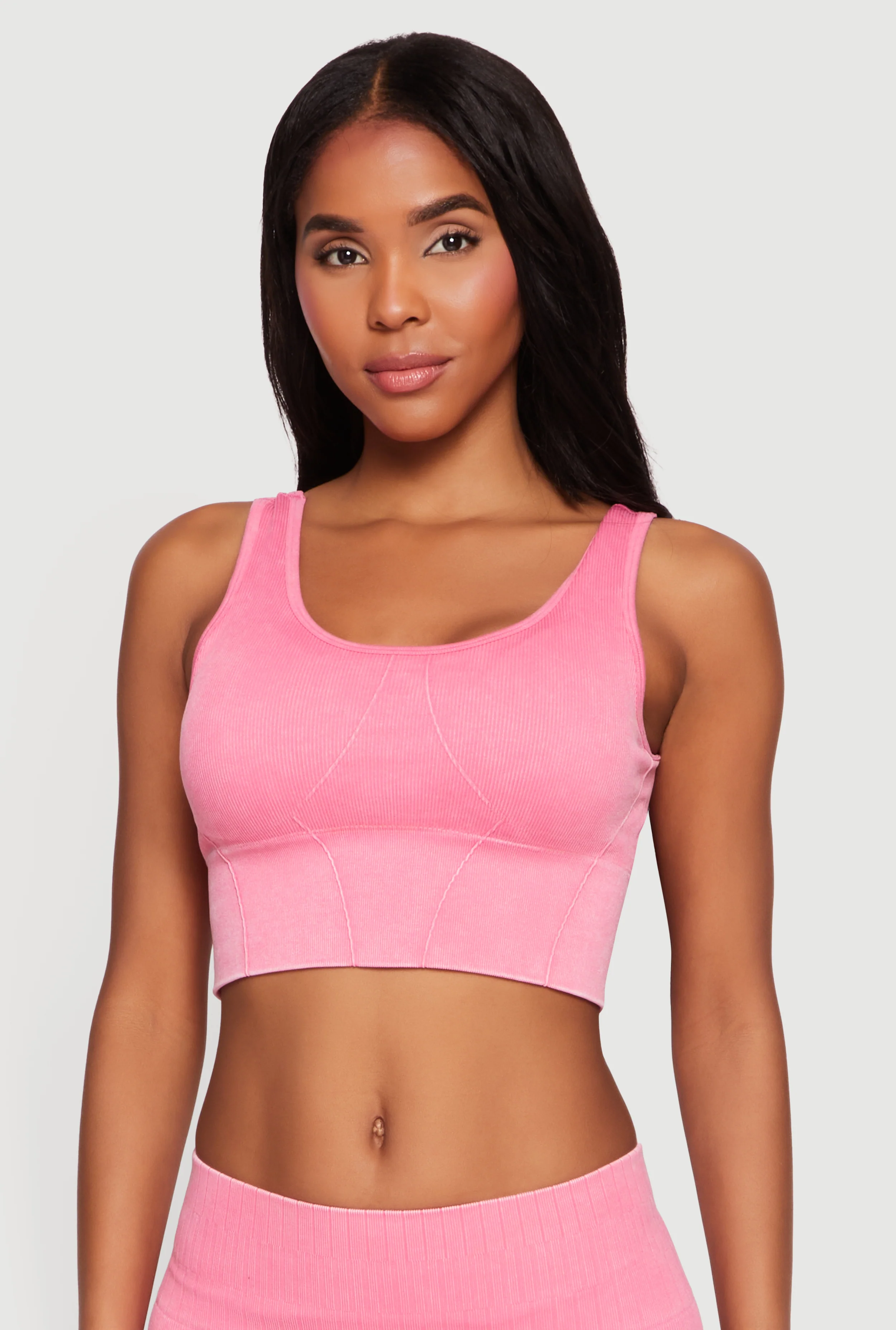 Acid Wash Seamless Cropped Tank Top