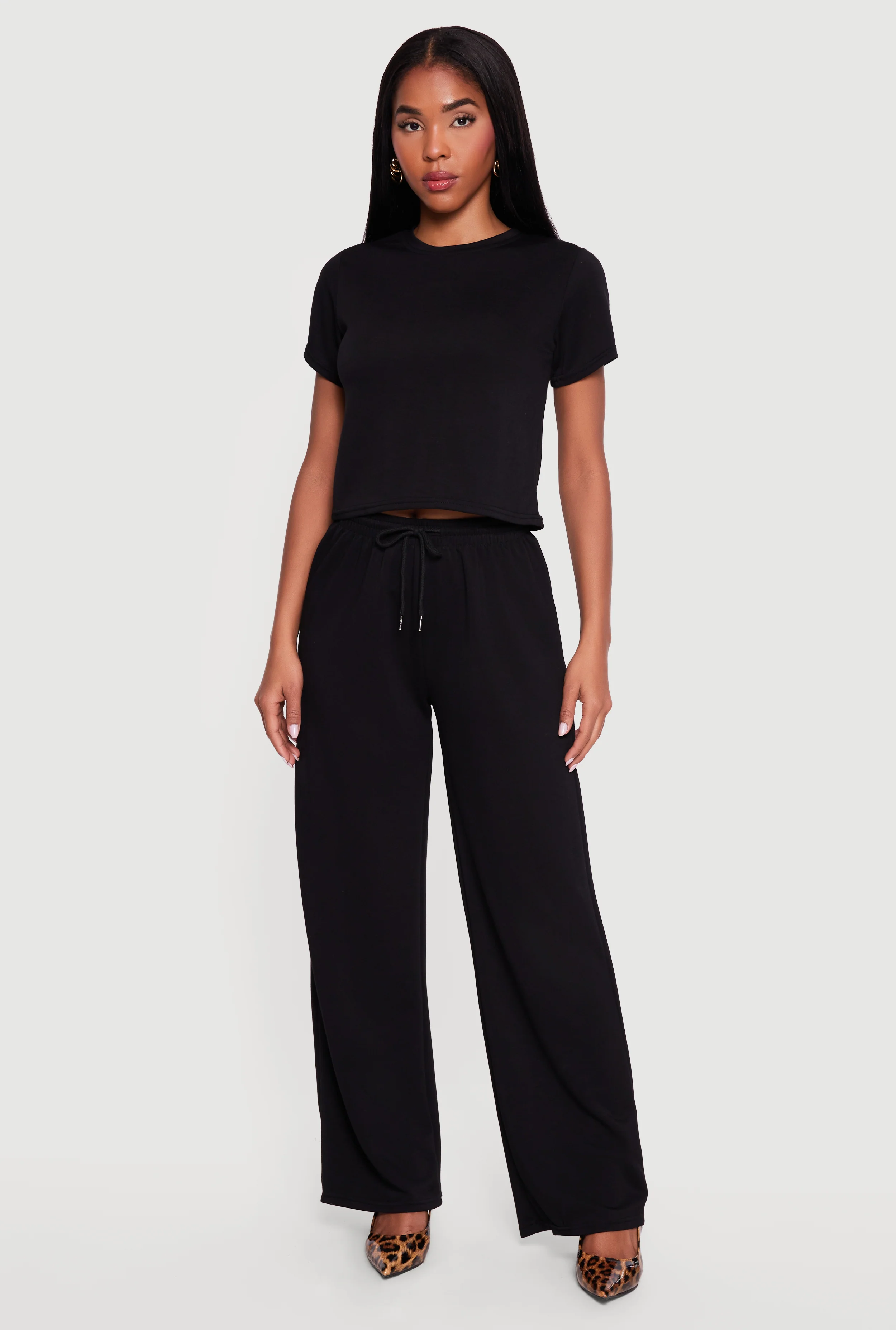 Crew Neck Short Sleeve Top