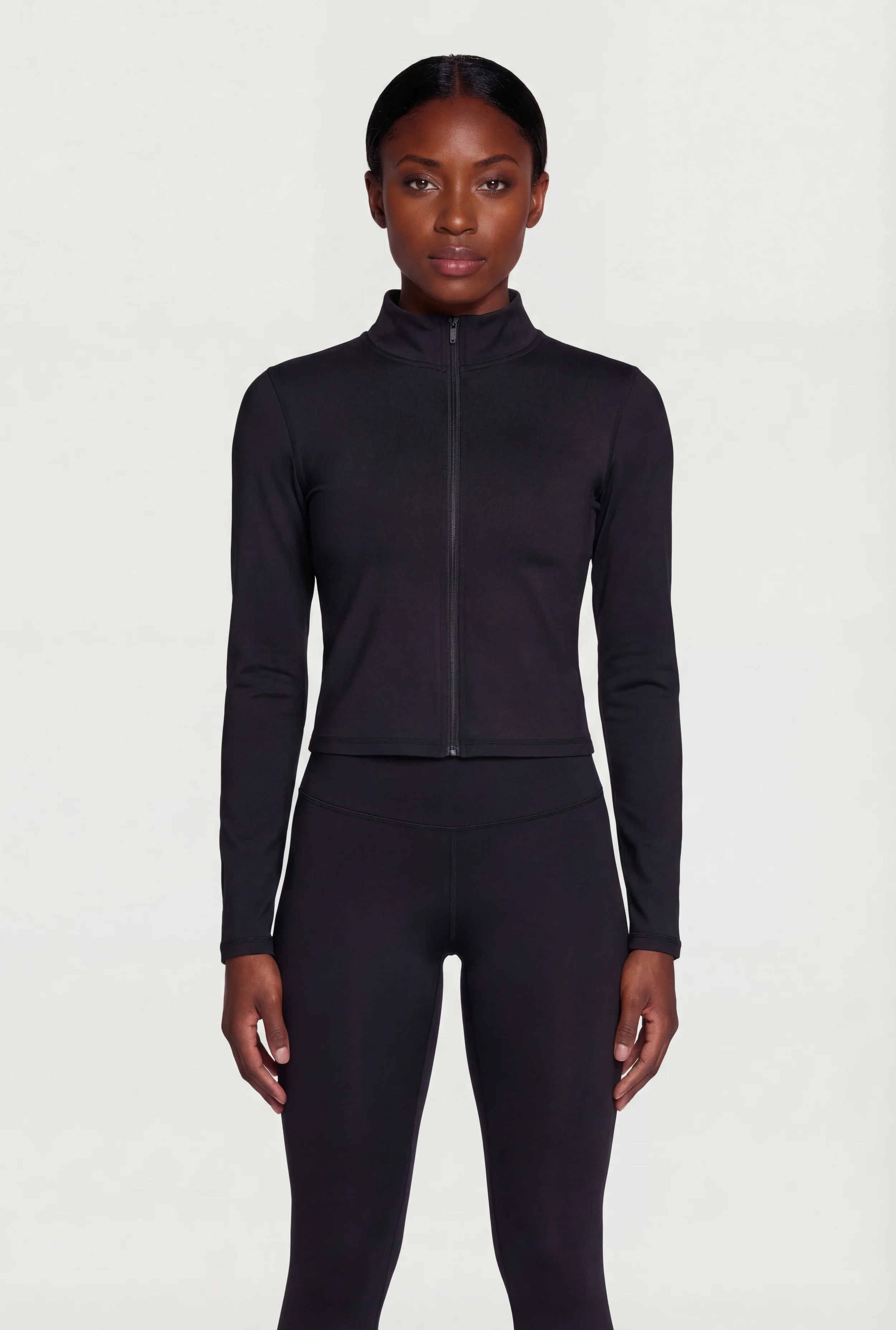 Mock Neck Zip Front Active Jacket
