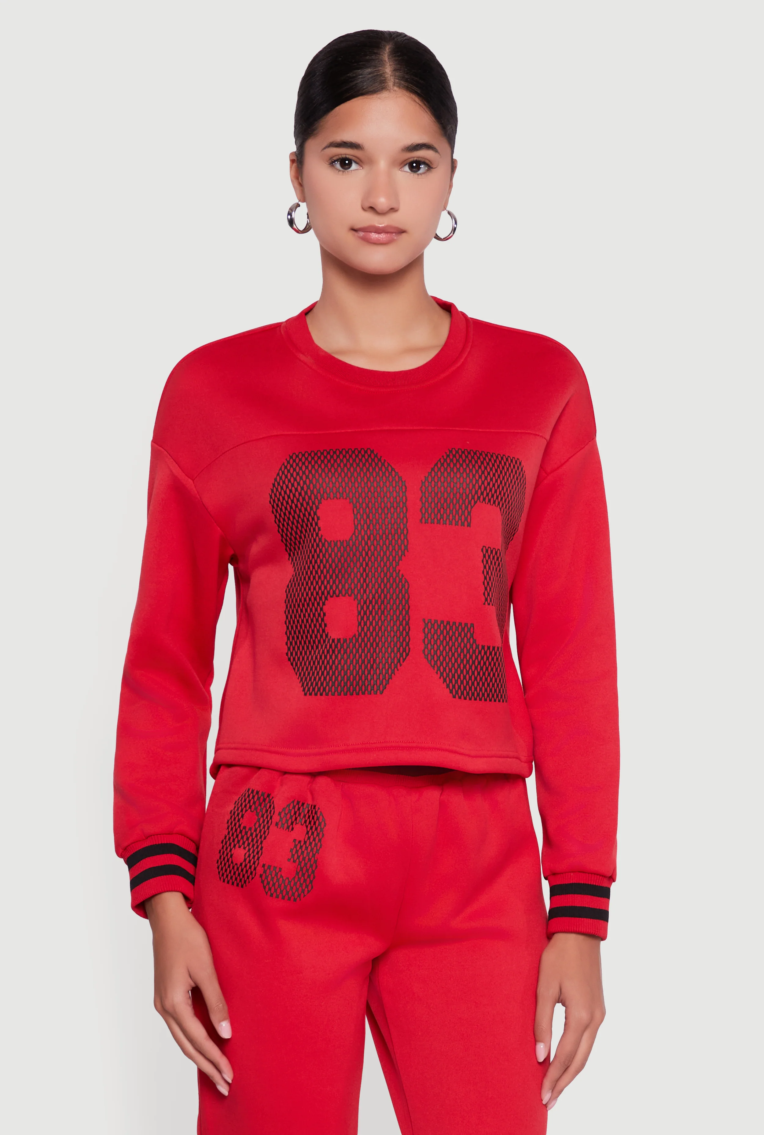 83 Graphic Long Sleeve Pullover Sweatshirt