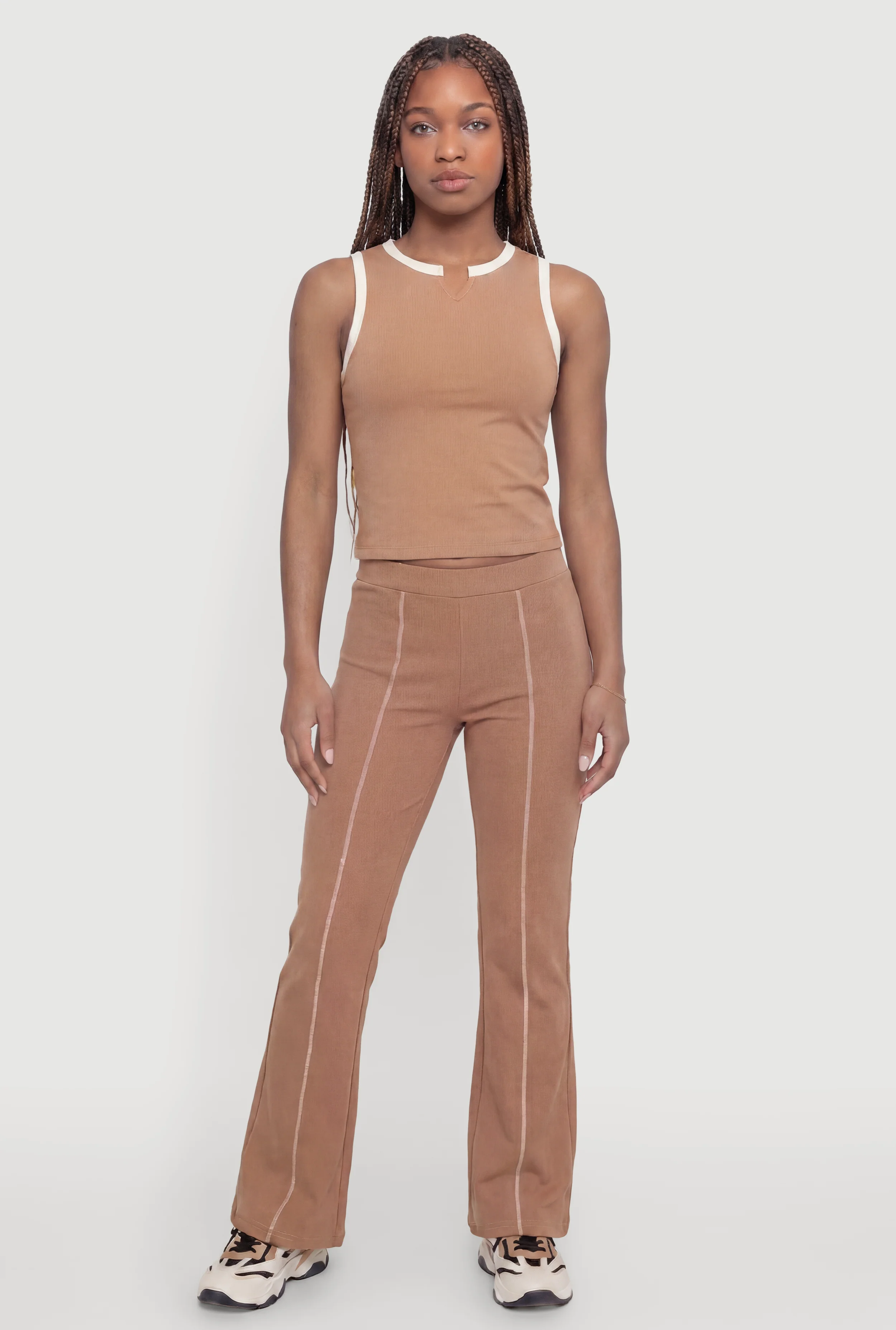 Embroidered Star Flare Yoga Pants