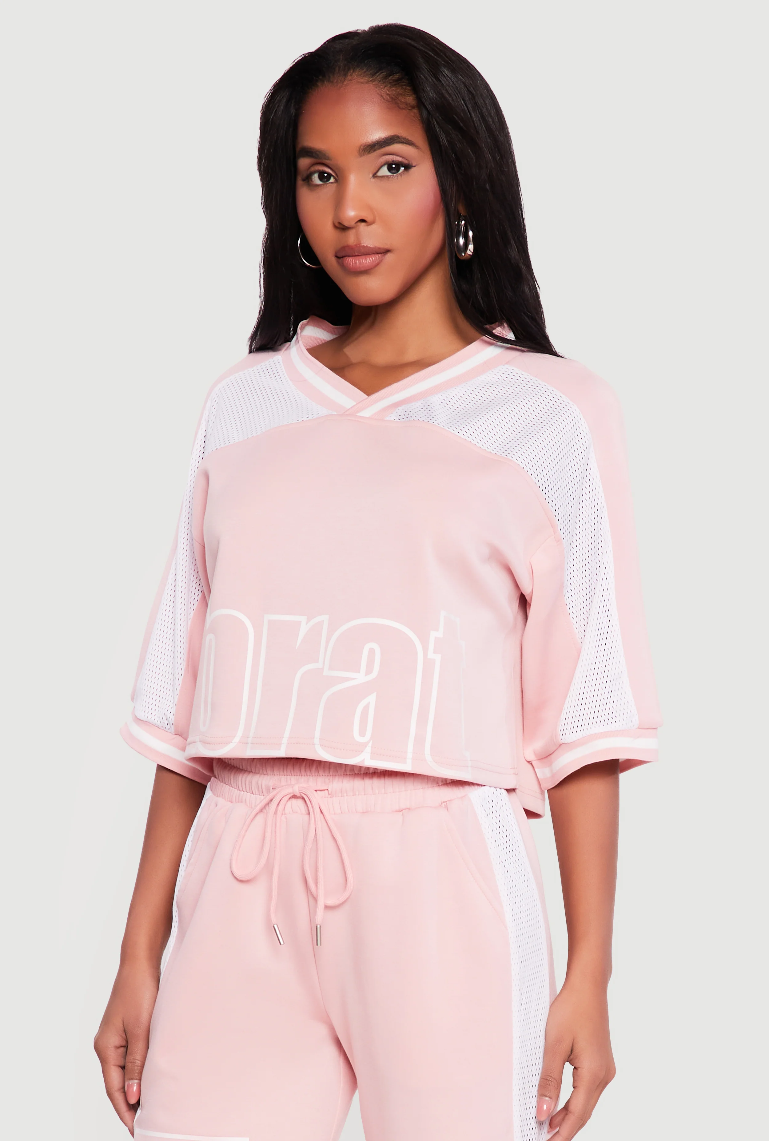 Brat Graphic Cropped Jersey Top