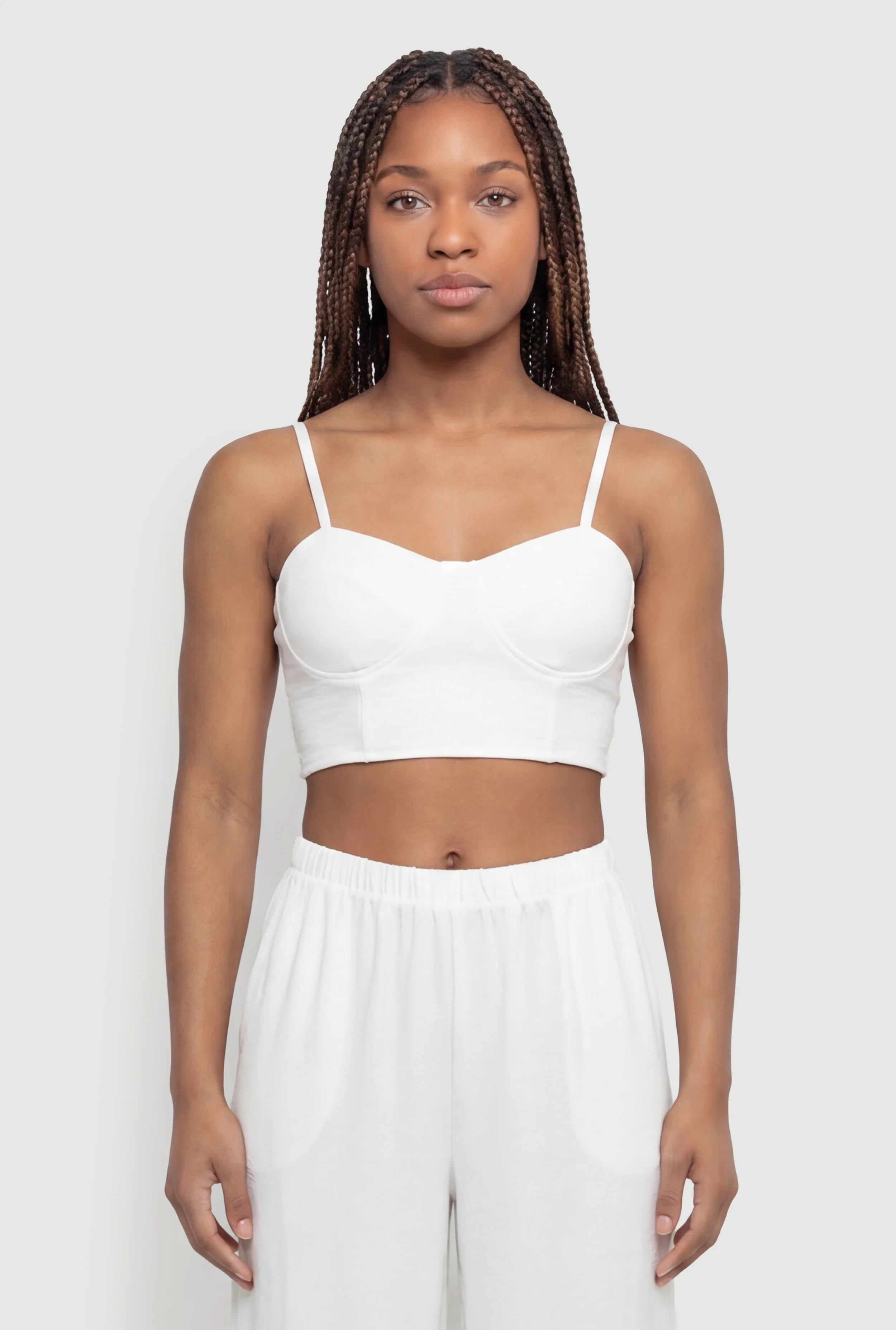 Crepe Knit Bustier Crop Top