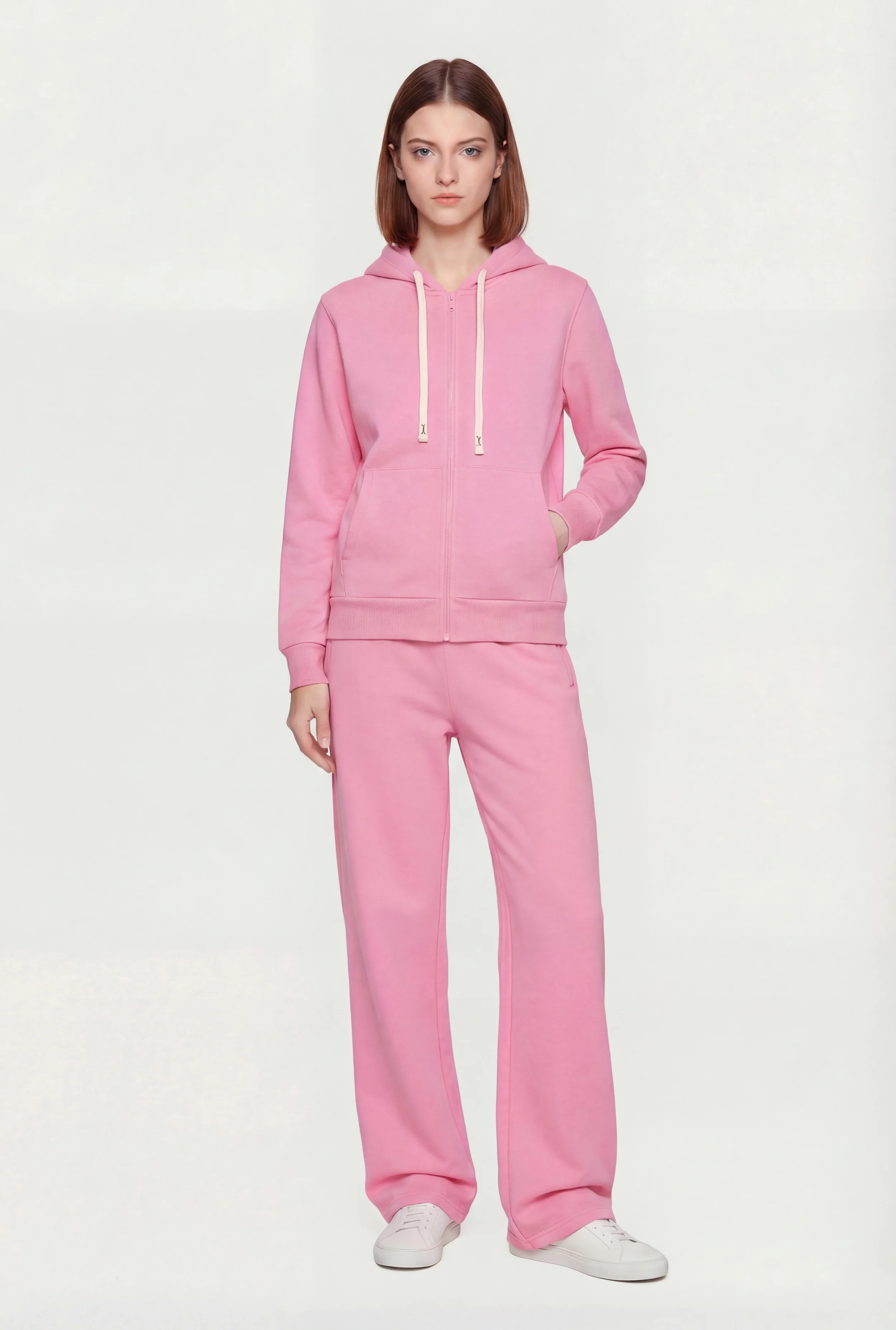High Waisted Wide Leg Sweatpants with Drawstring Waist