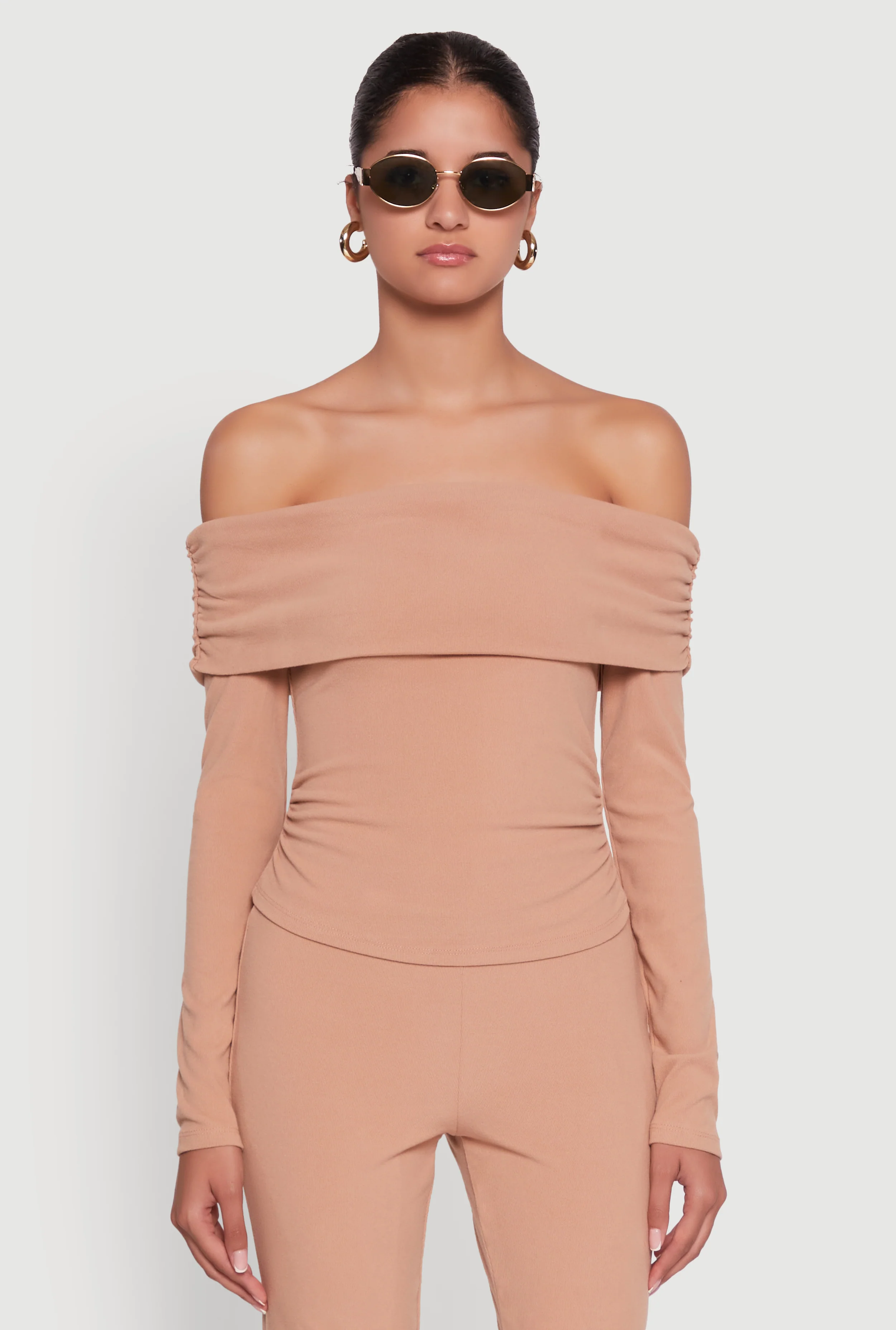 Haute Monde Fold Over Off The Shoulder Top