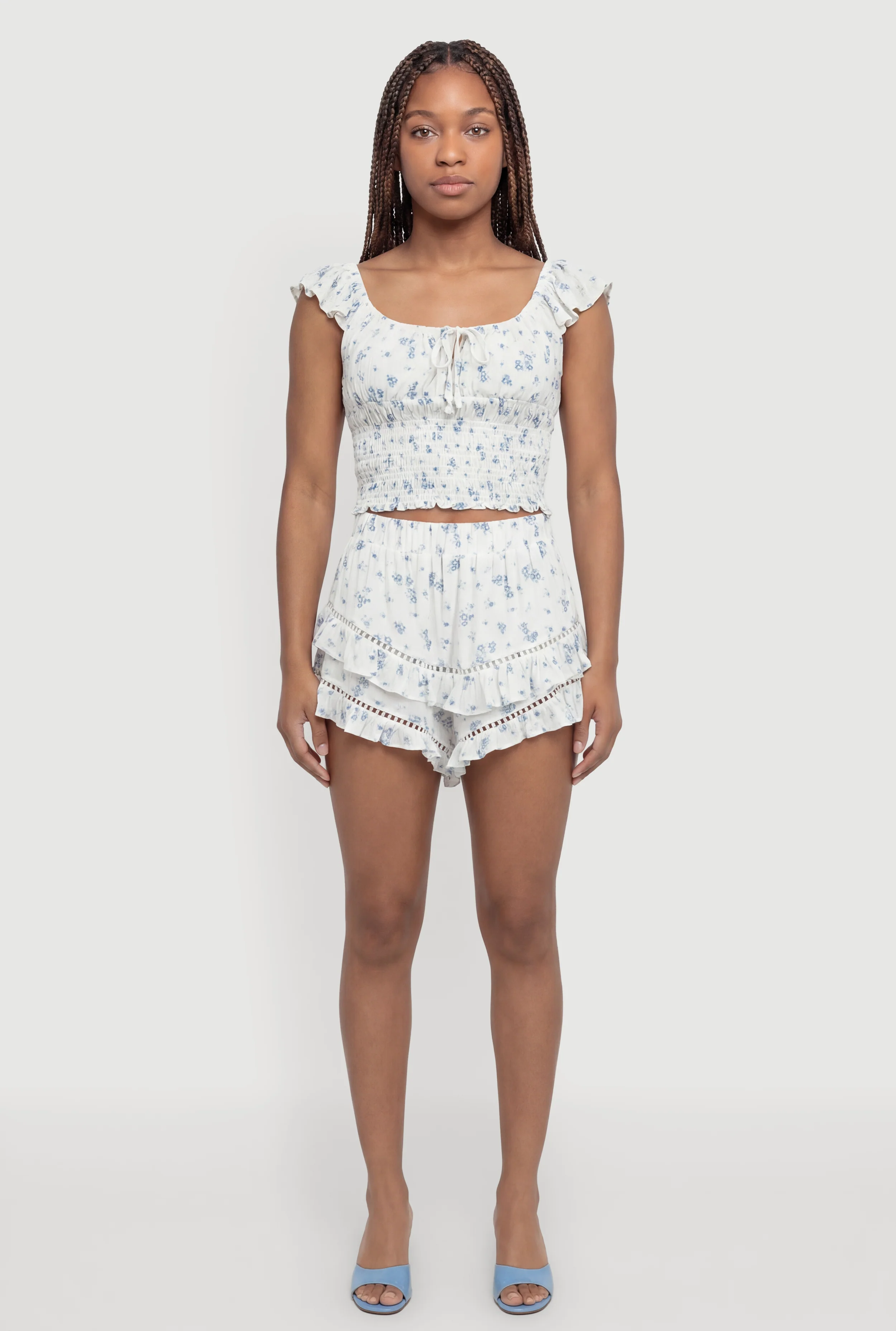Floral Ruffled Tiered Shorts