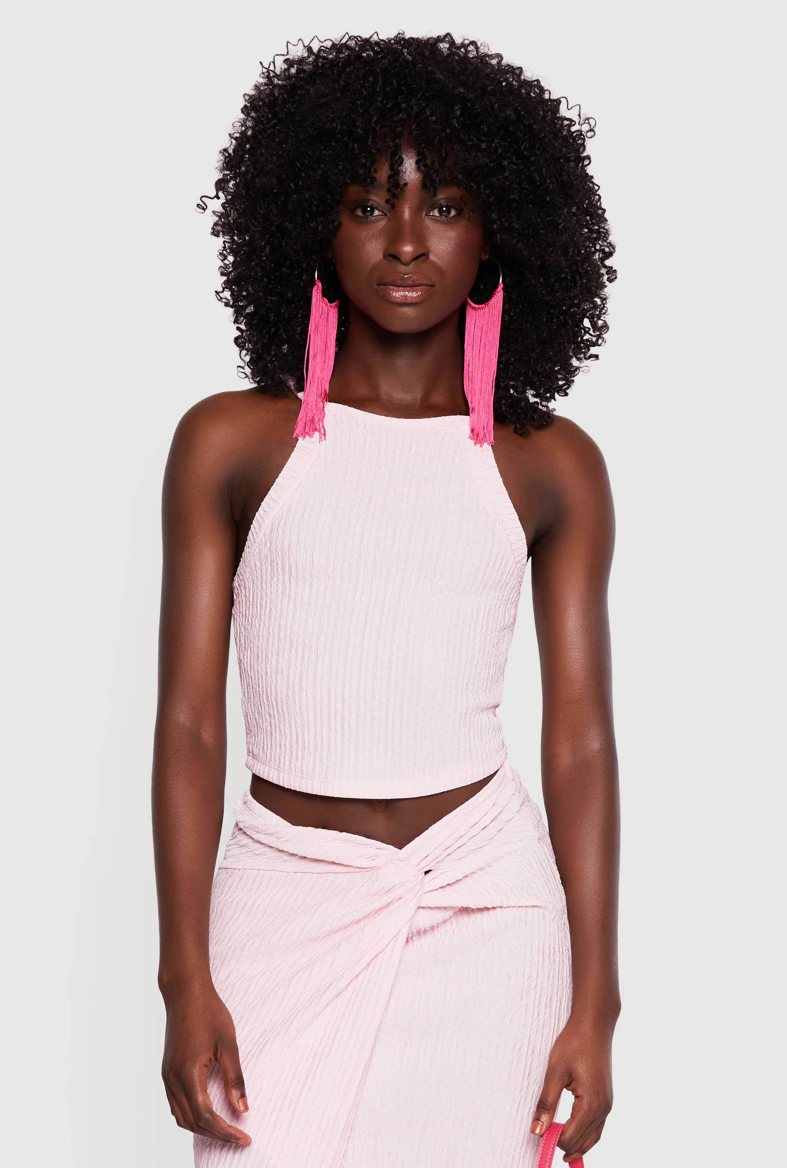 Sleeveless Halter Neck Crop Top