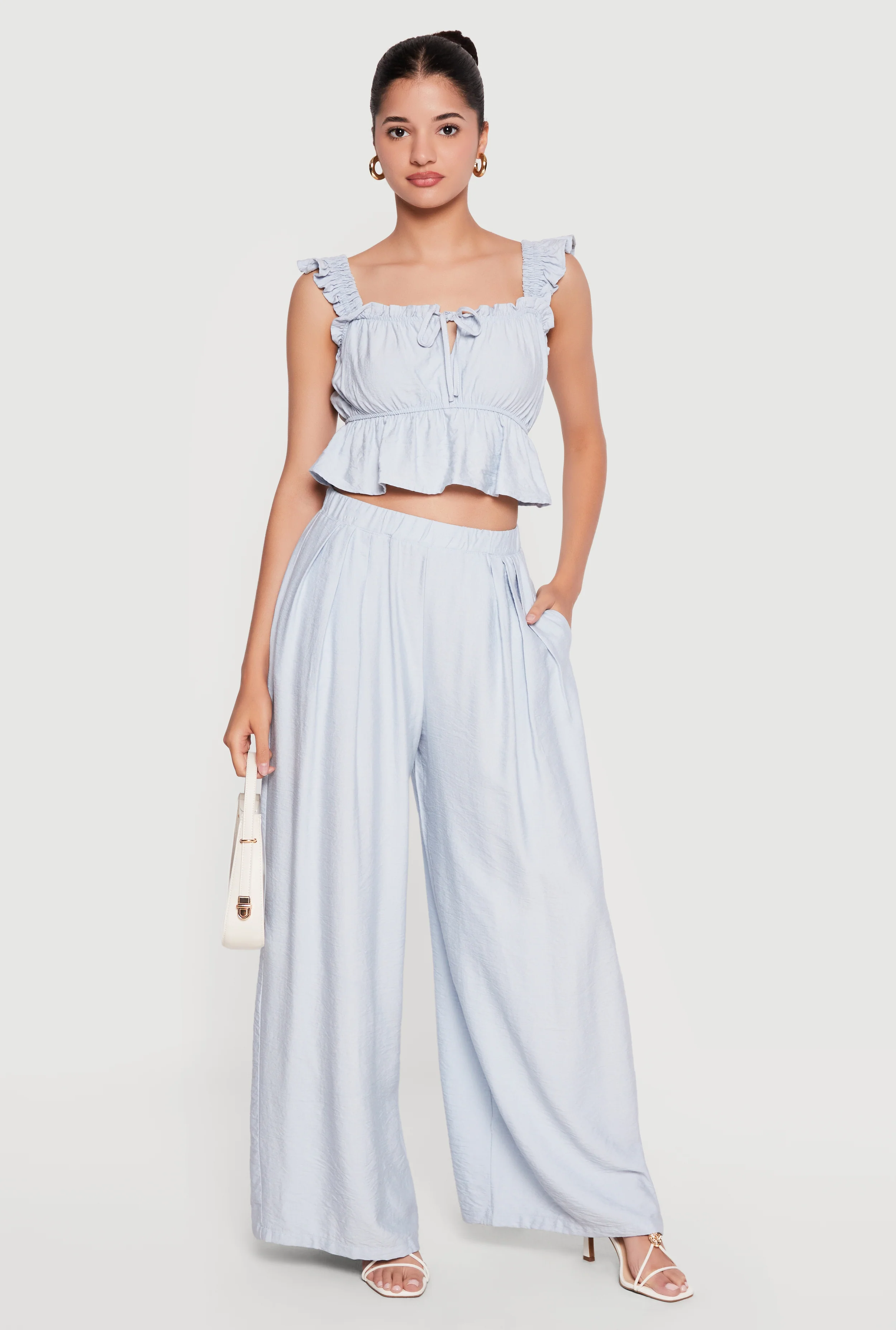 High Waisted Pleated Wide Leg Pants
