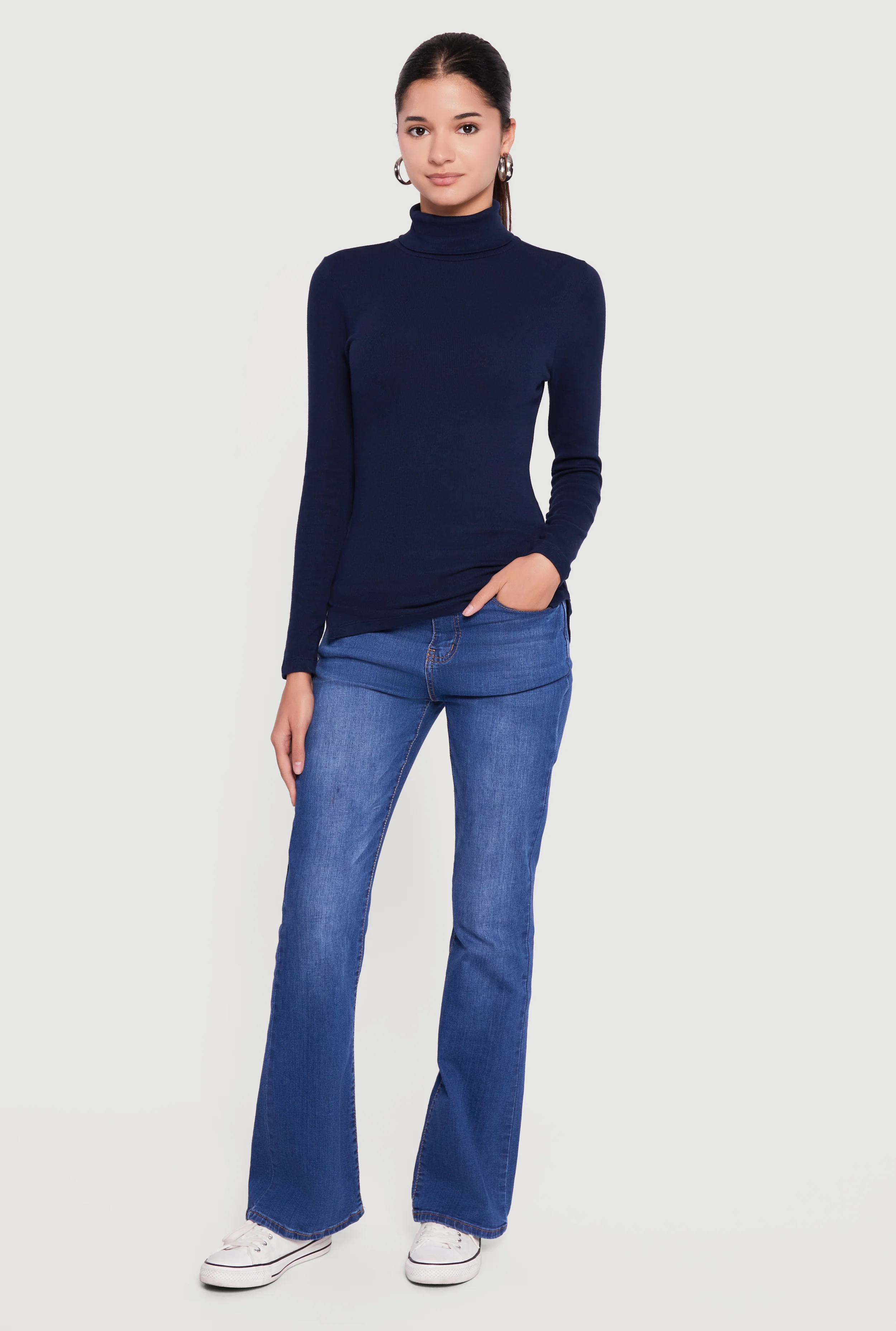 Basic Turtleneck Long Sleeve Top