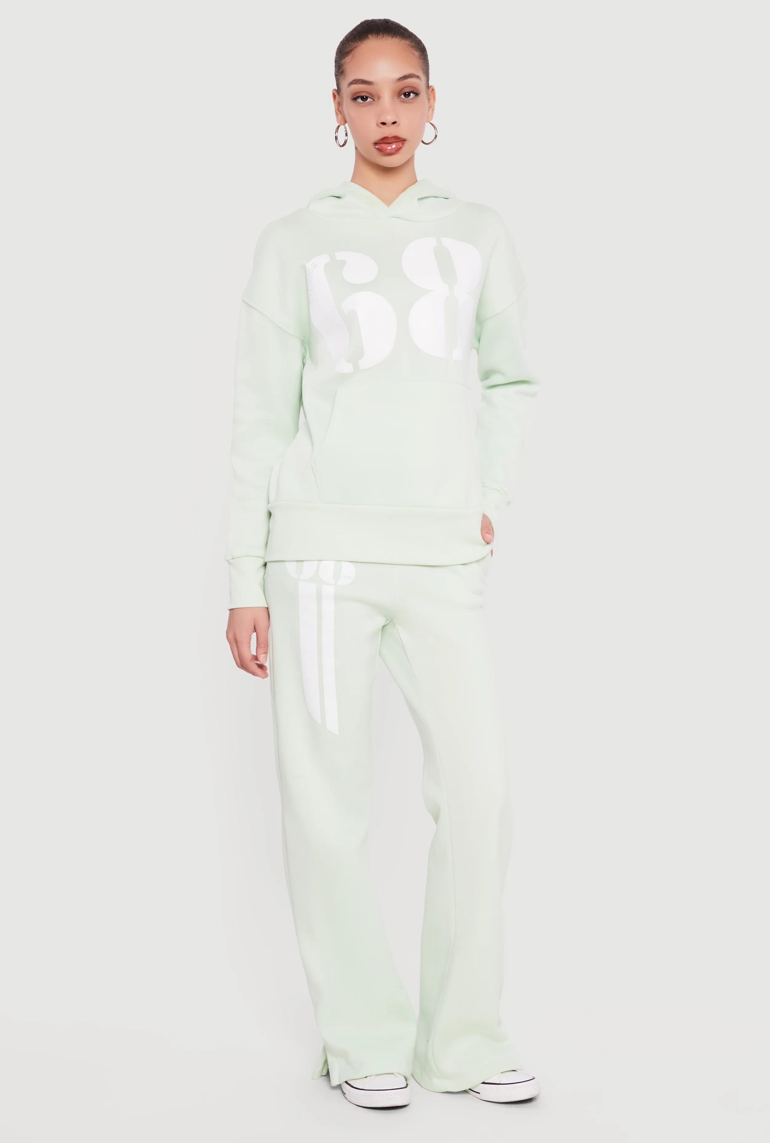 High Waisted 68 Graphic Fleece Sweatpants