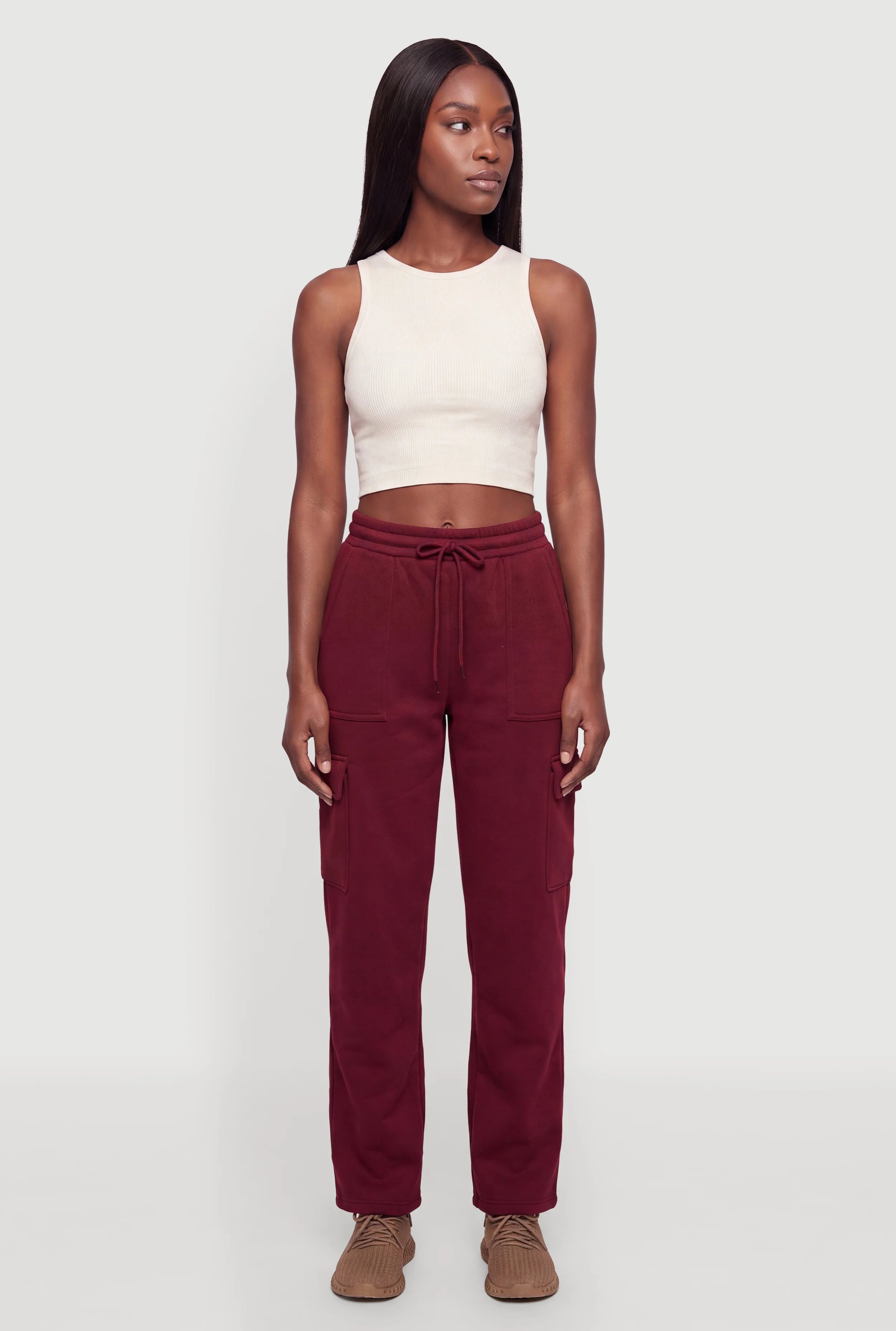 Fleece Sweatpants with Cargo Pockets