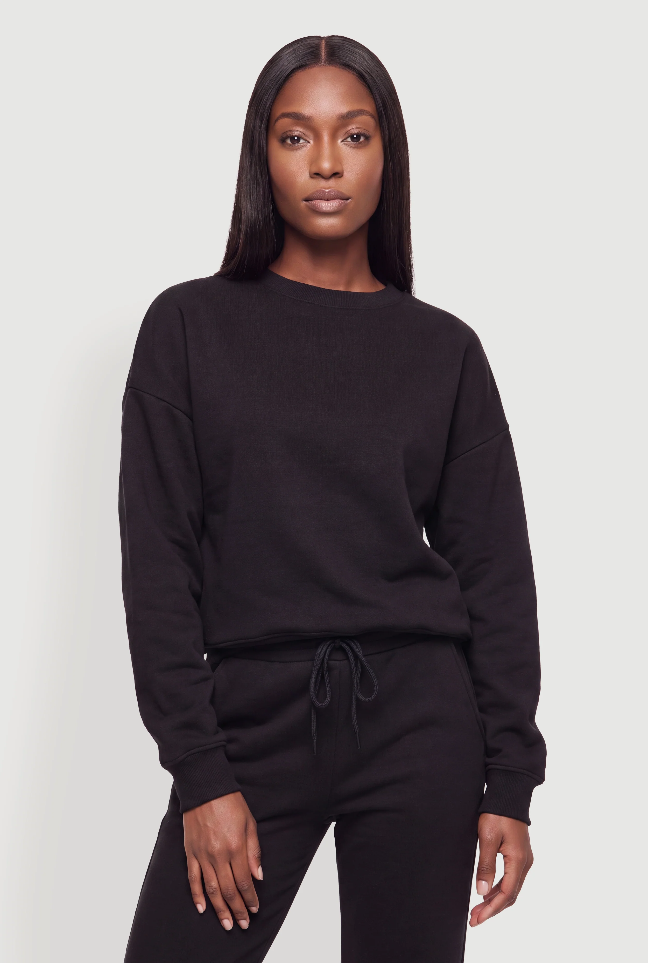 Drop Shoulder Fleece Lined Pullover Sweatshirt