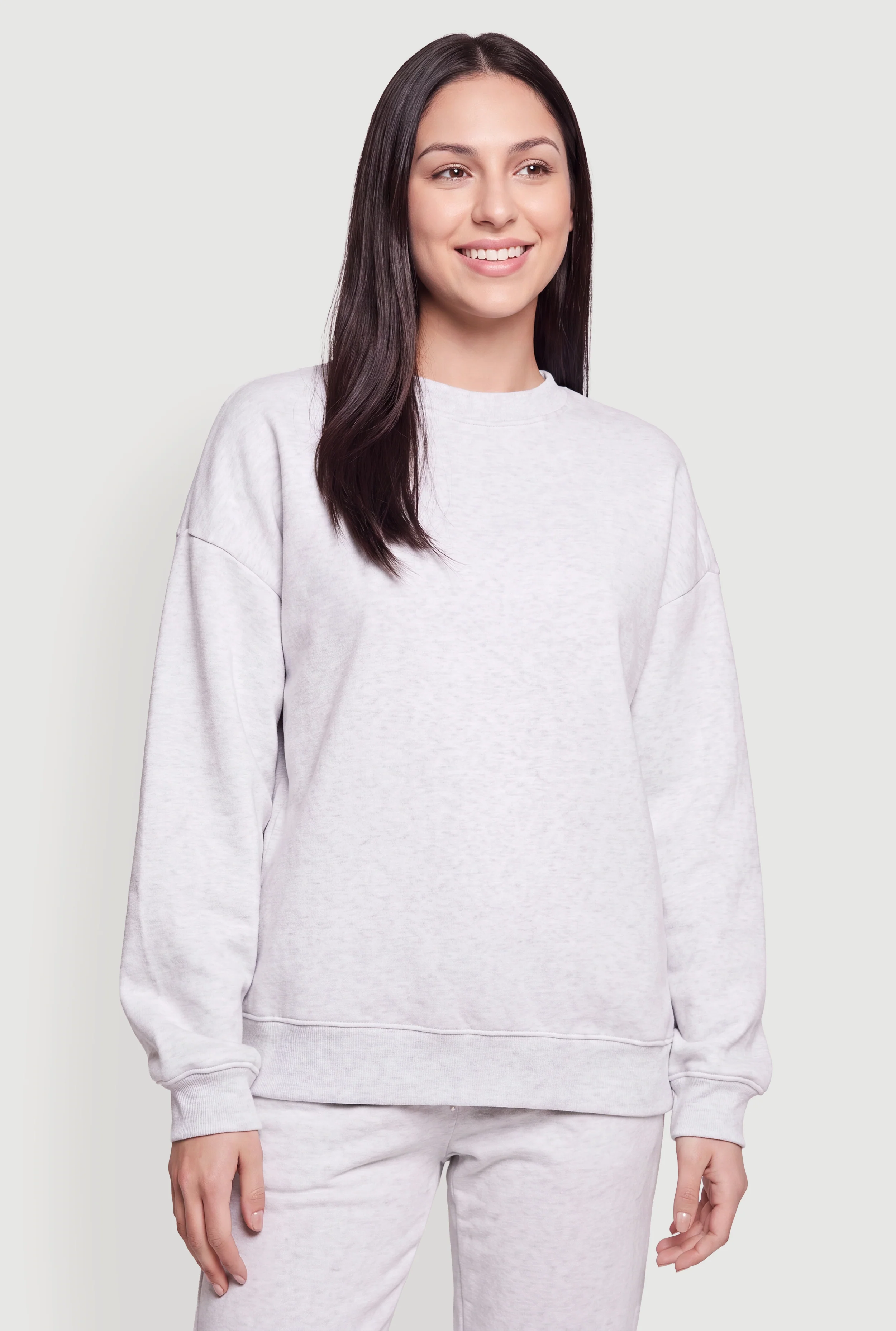 Drop Shoulder Fleece Lined Pullover Sweatshirt