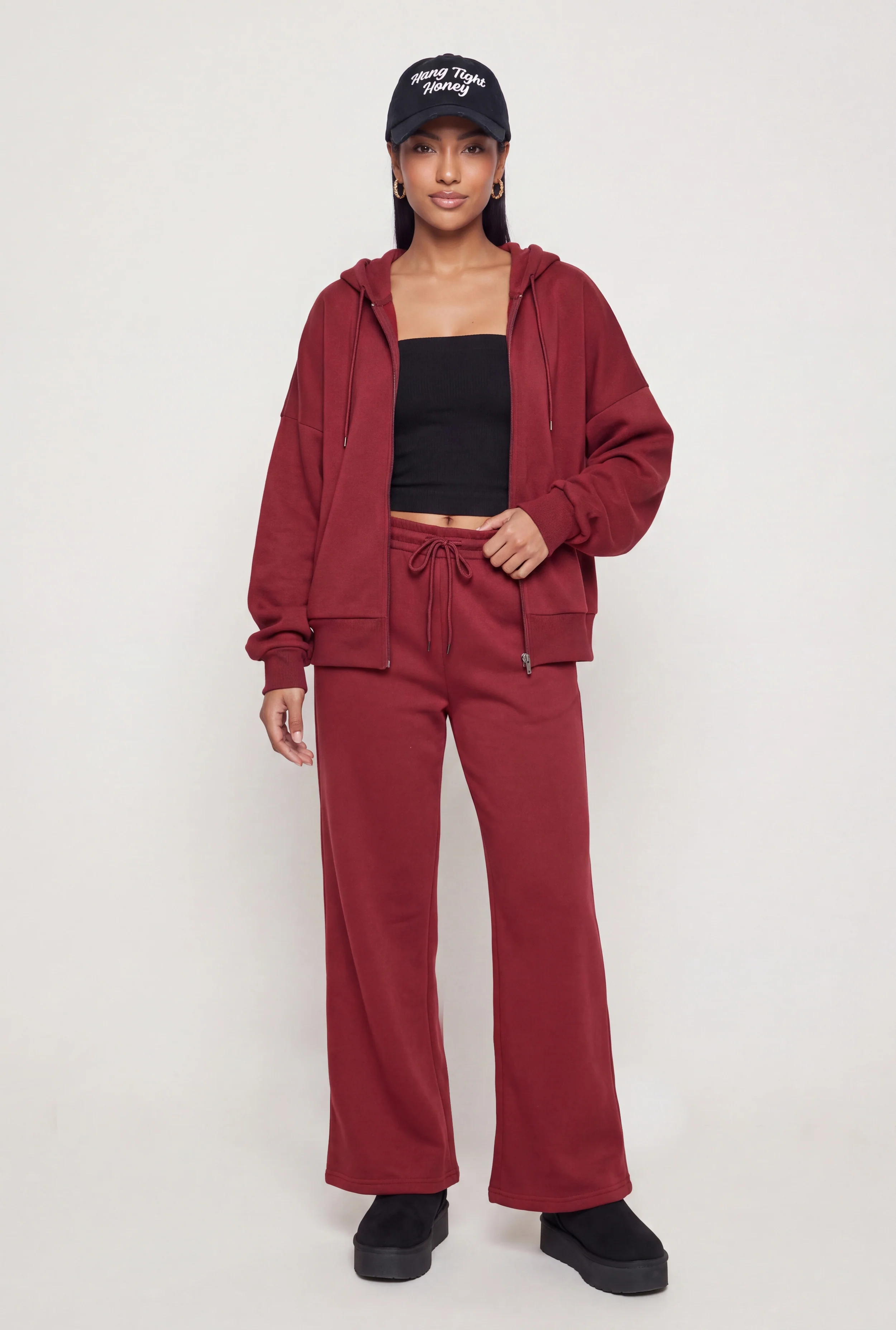 Wide Leg Drawstring Waist Sweatpants