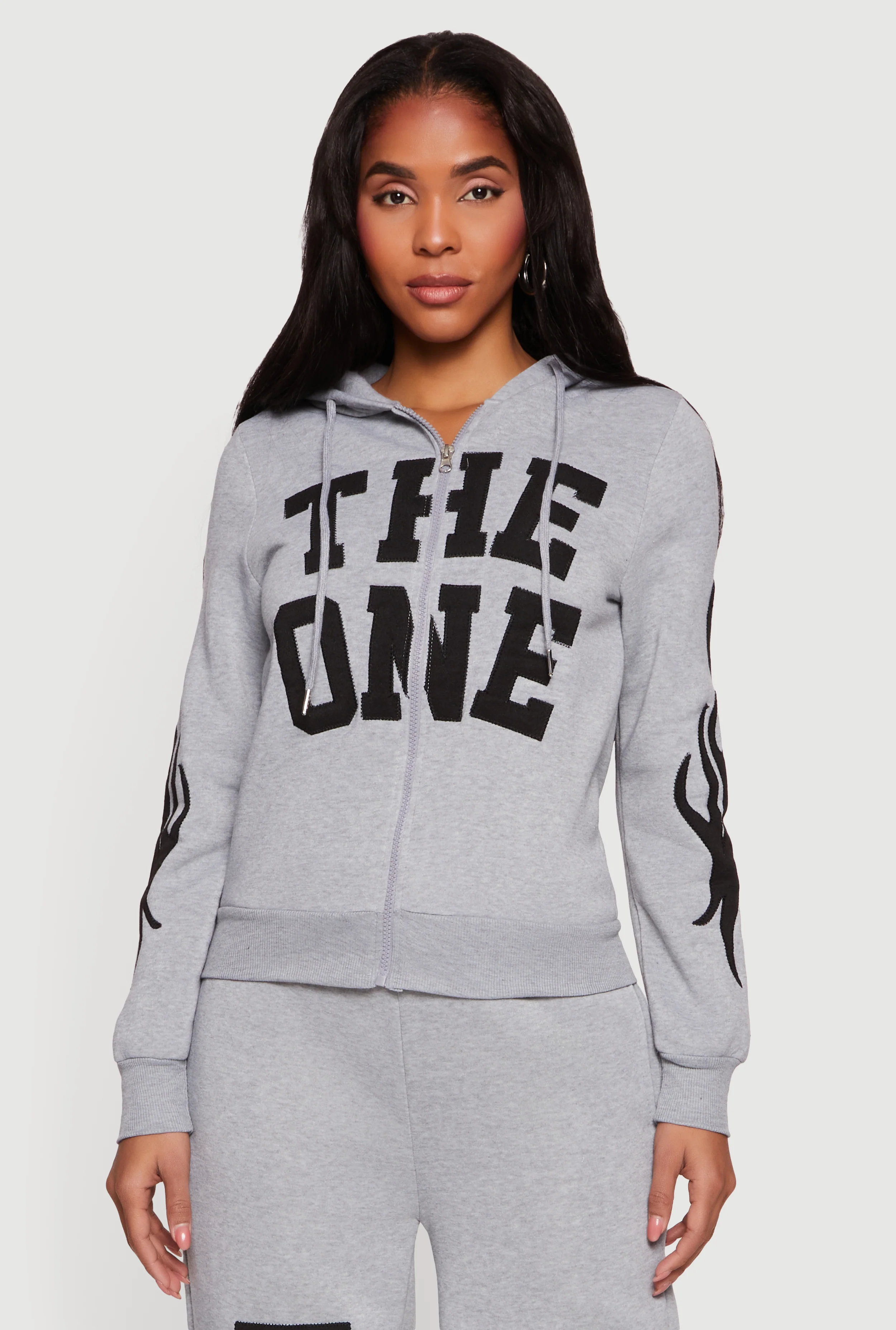 The One Graphic Patch Zip Front Hoodie