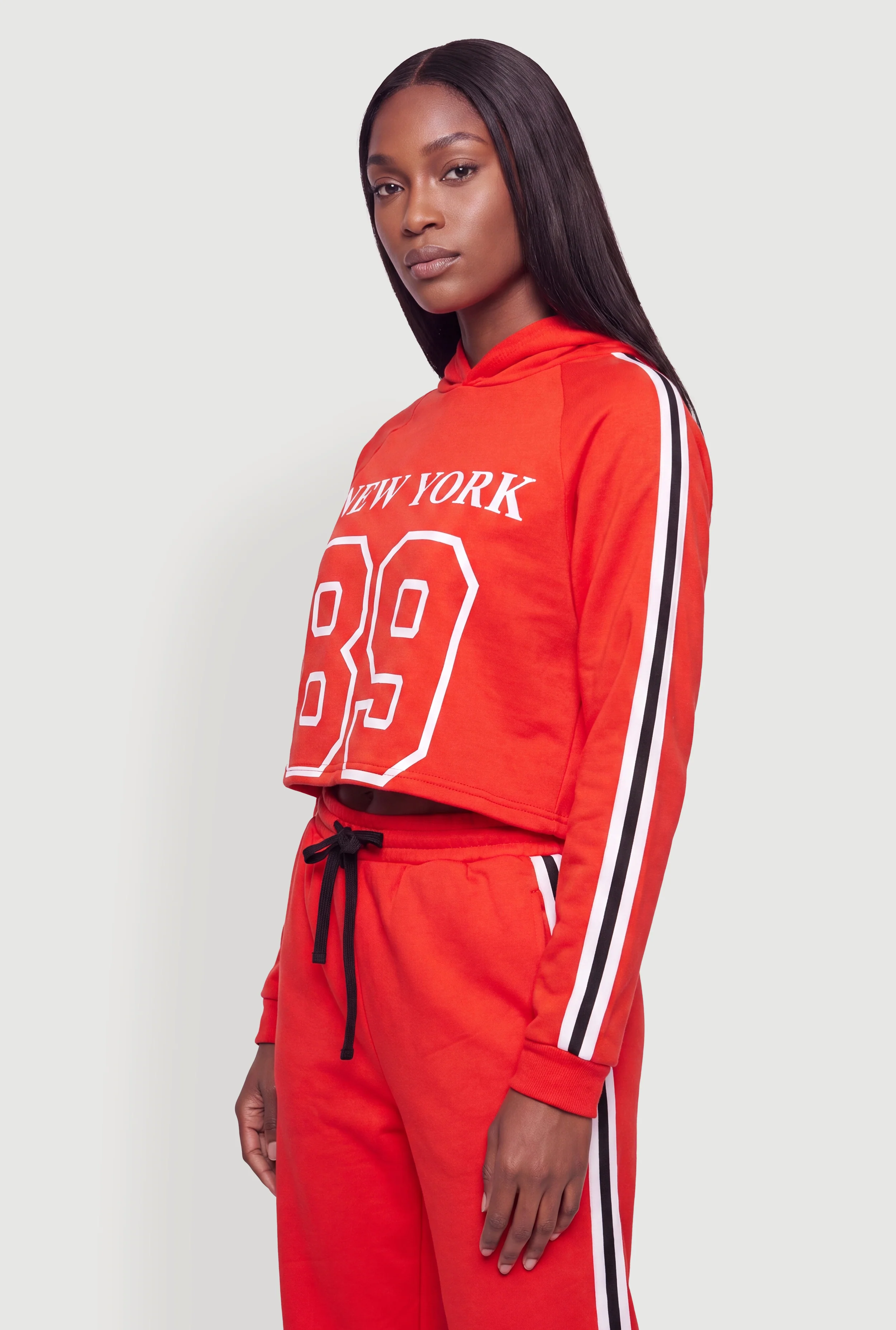 New York 89 Varsity Cropped Hoodie