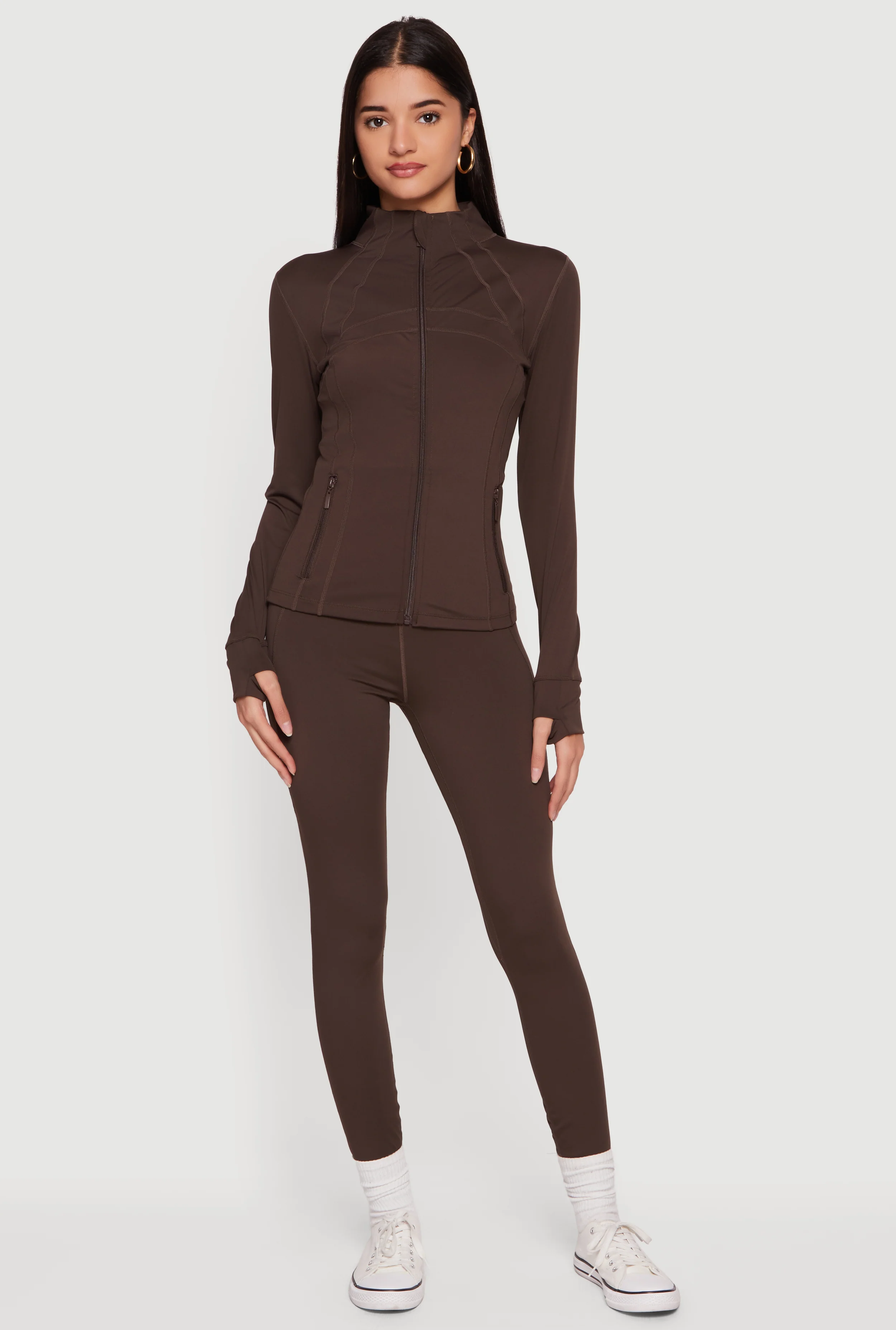 Solid High Waisted Pull On Leggings