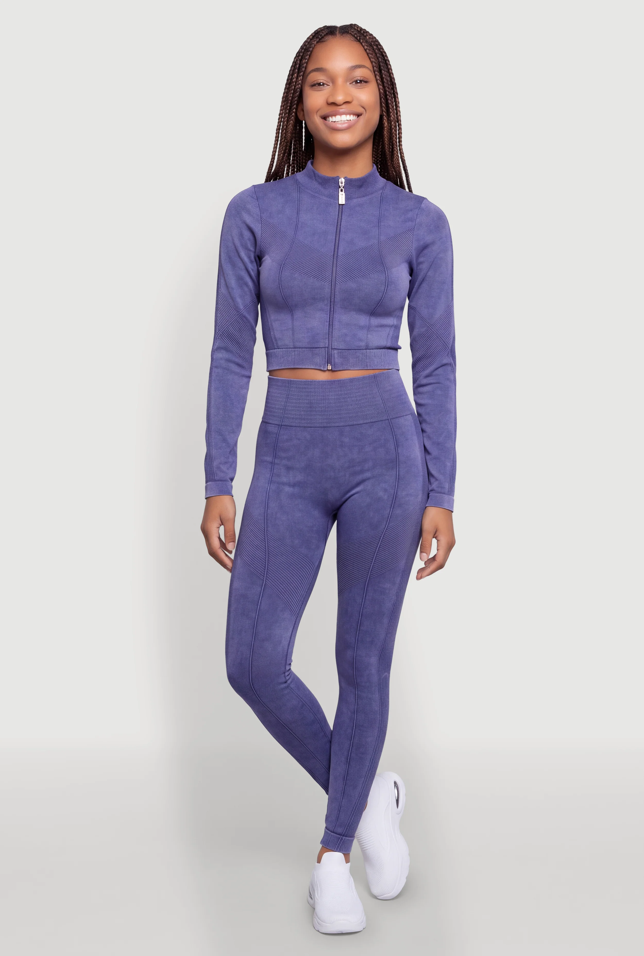 High Waisted Acid Wash Seamless Active Leggings
